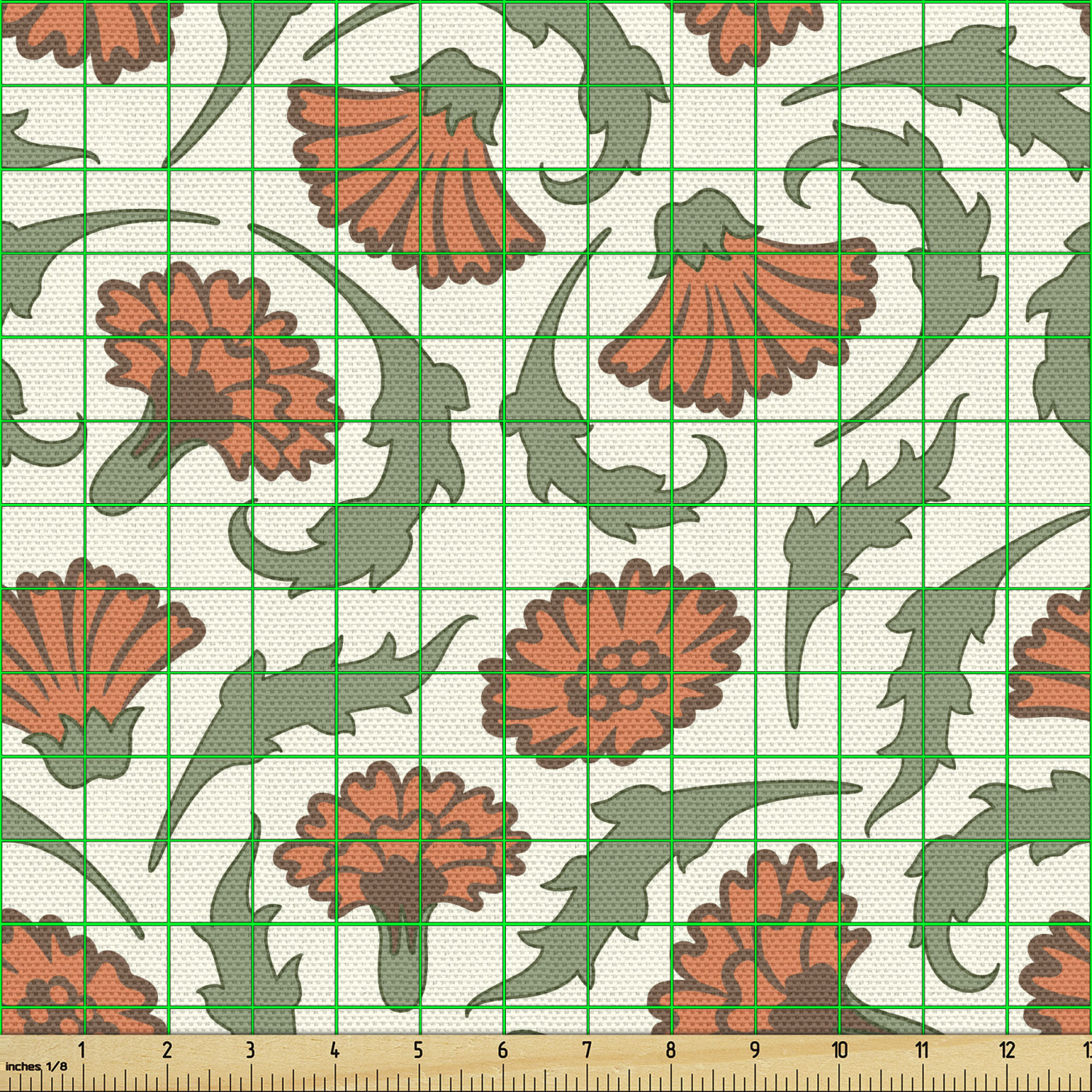Ambesonne Floral Leaves Fabric by the Yard Decorative Upholstery Home Accents - Picture 26 of 160