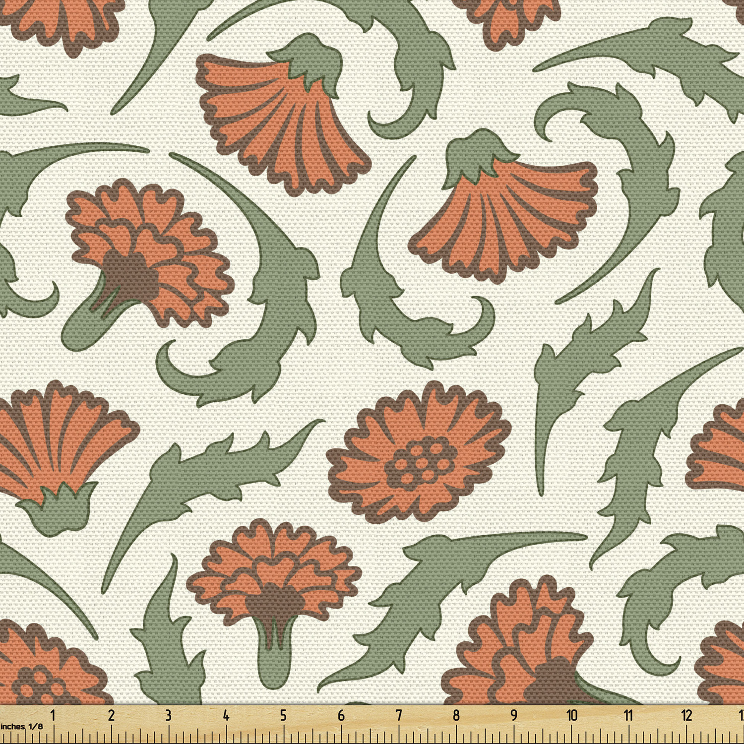 Ambesonne Floral Leaves Fabric by the Yard Decorative Upholstery Home Accents - Picture 25 of 160