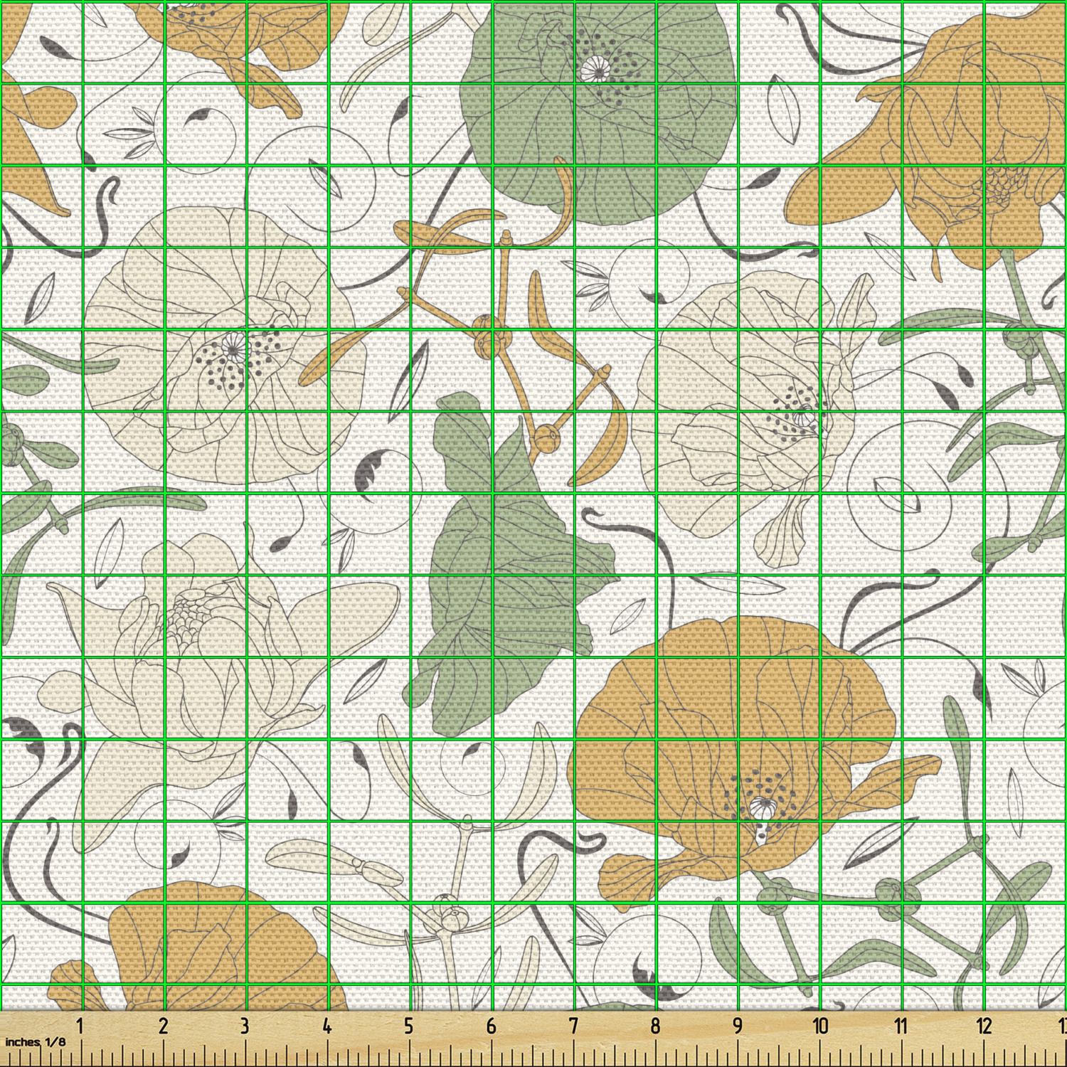 Ambesonne Floral Leaves Fabric by the Yard Decorative Upholstery Home Accents - Picture 42 of 160