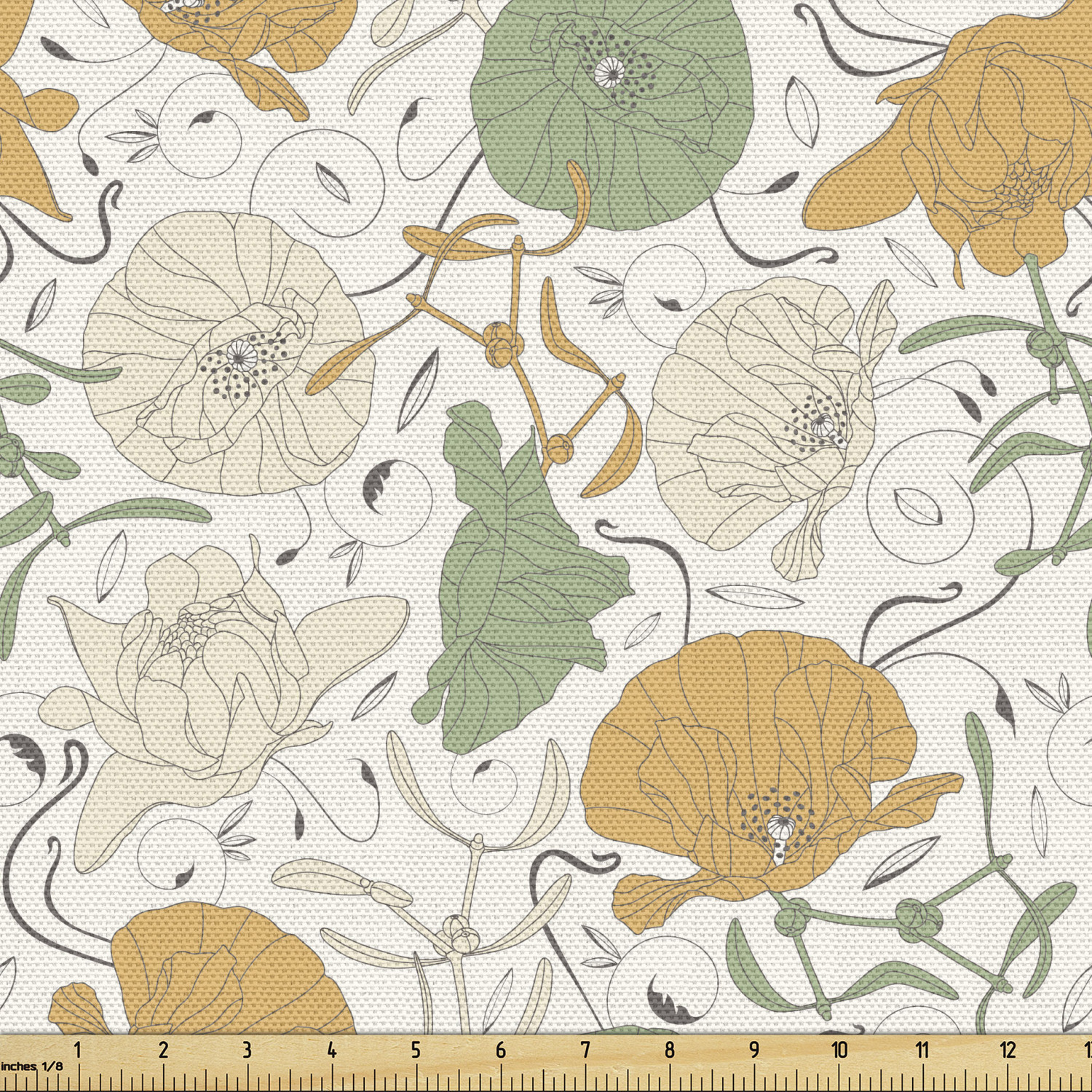 Ambesonne Floral Leaves Fabric by the Yard Decorative Upholstery Home Accents - Picture 41 of 160