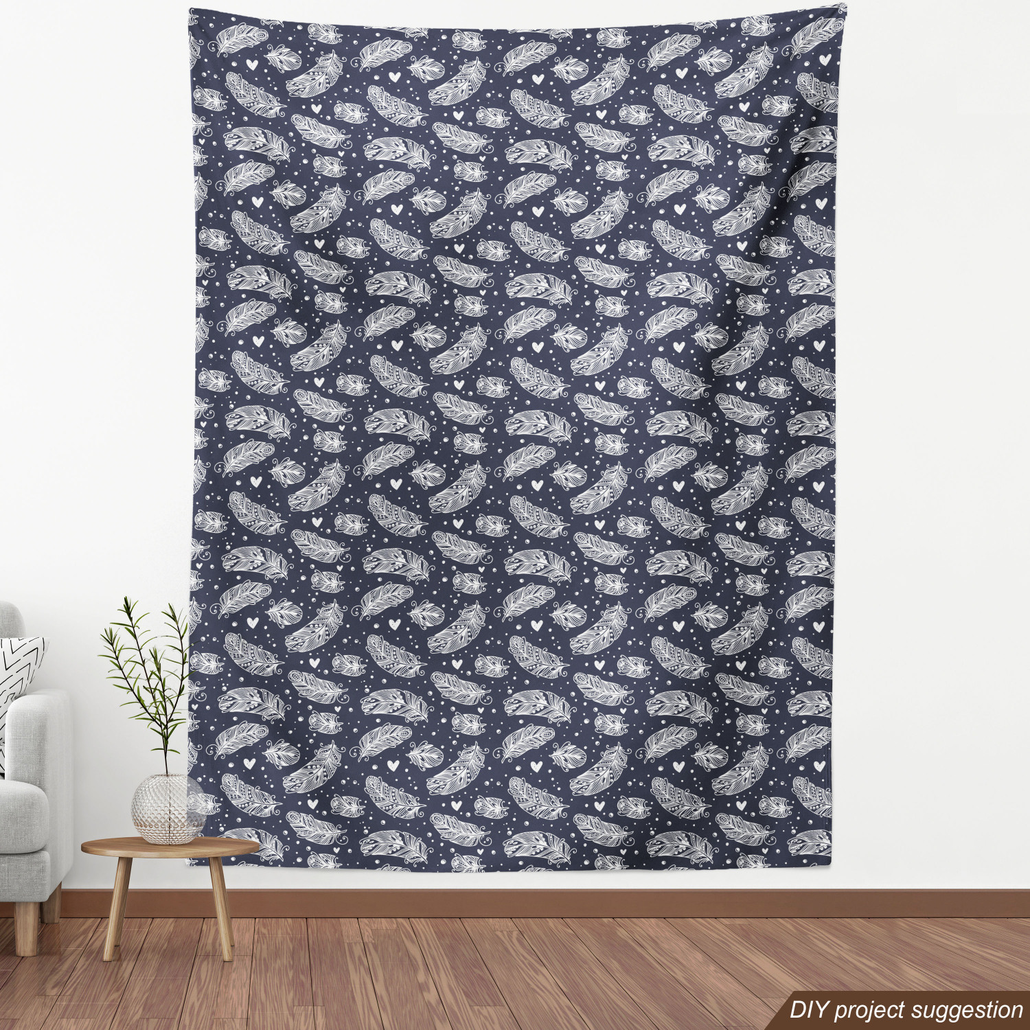 Ambesonne Feather Fabric by the Yard Decorative Upholstery Home Accents - Picture 56 of 160