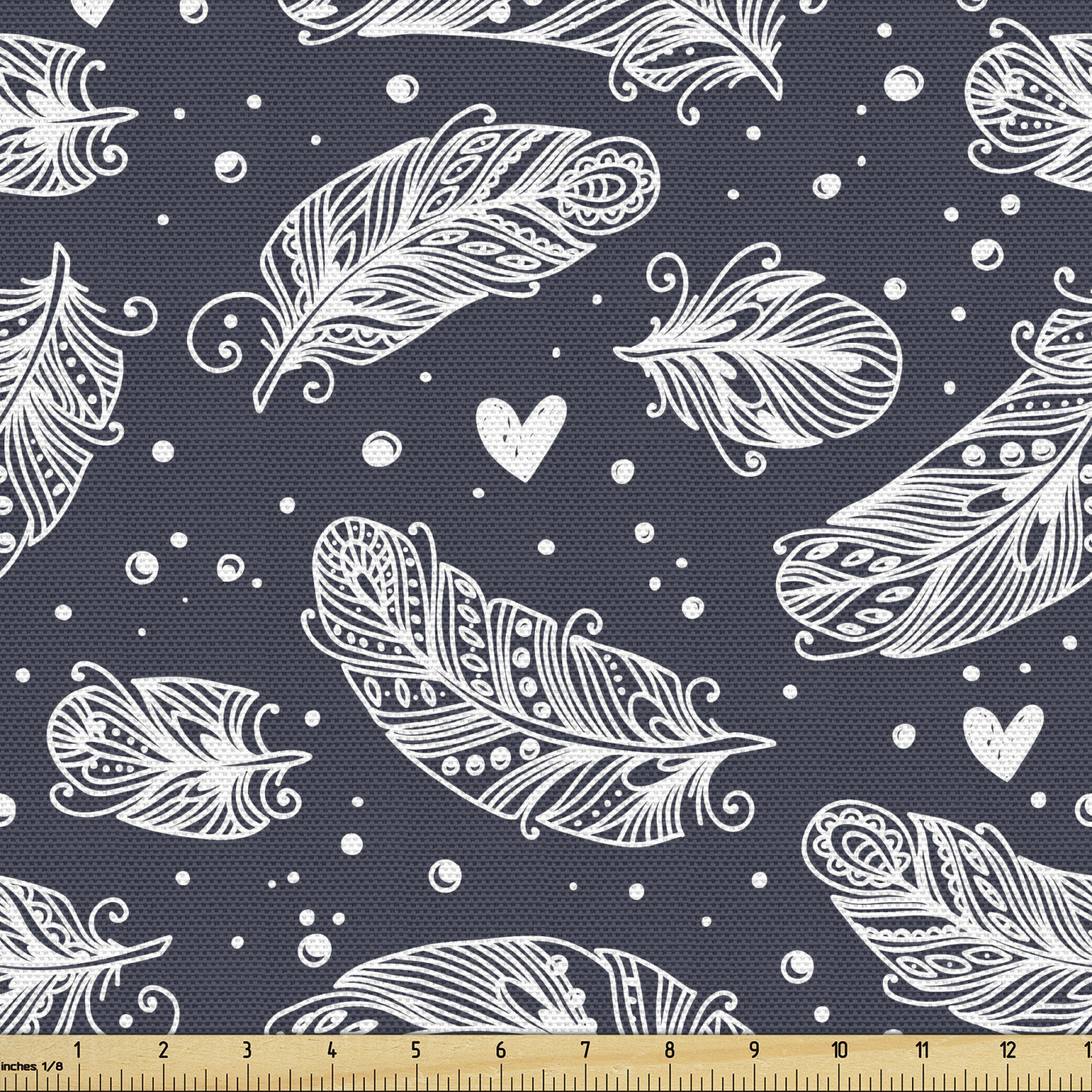 Ambesonne Feather Fabric by the Yard Decorative Upholstery Home Accents - Picture 53 of 160