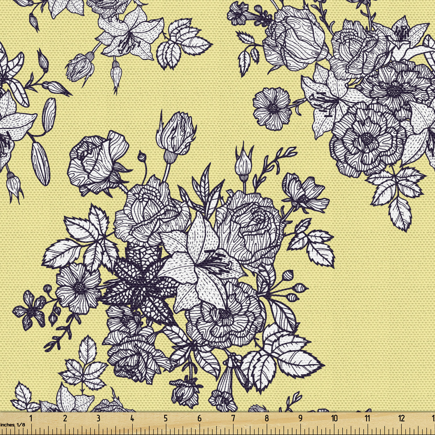 Ambesonne Floral Leaves Fabric by the Yard Decorative Upholstery Home Accents - Picture 33 of 160
