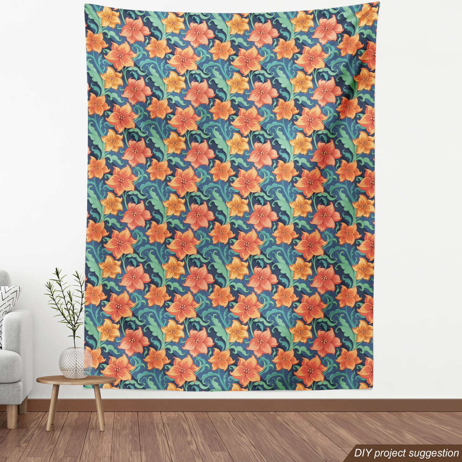 Ambesonne Floral Leaves Fabric by the Yard Decorative Upholstery Home Accents - Picture 80 of 160
