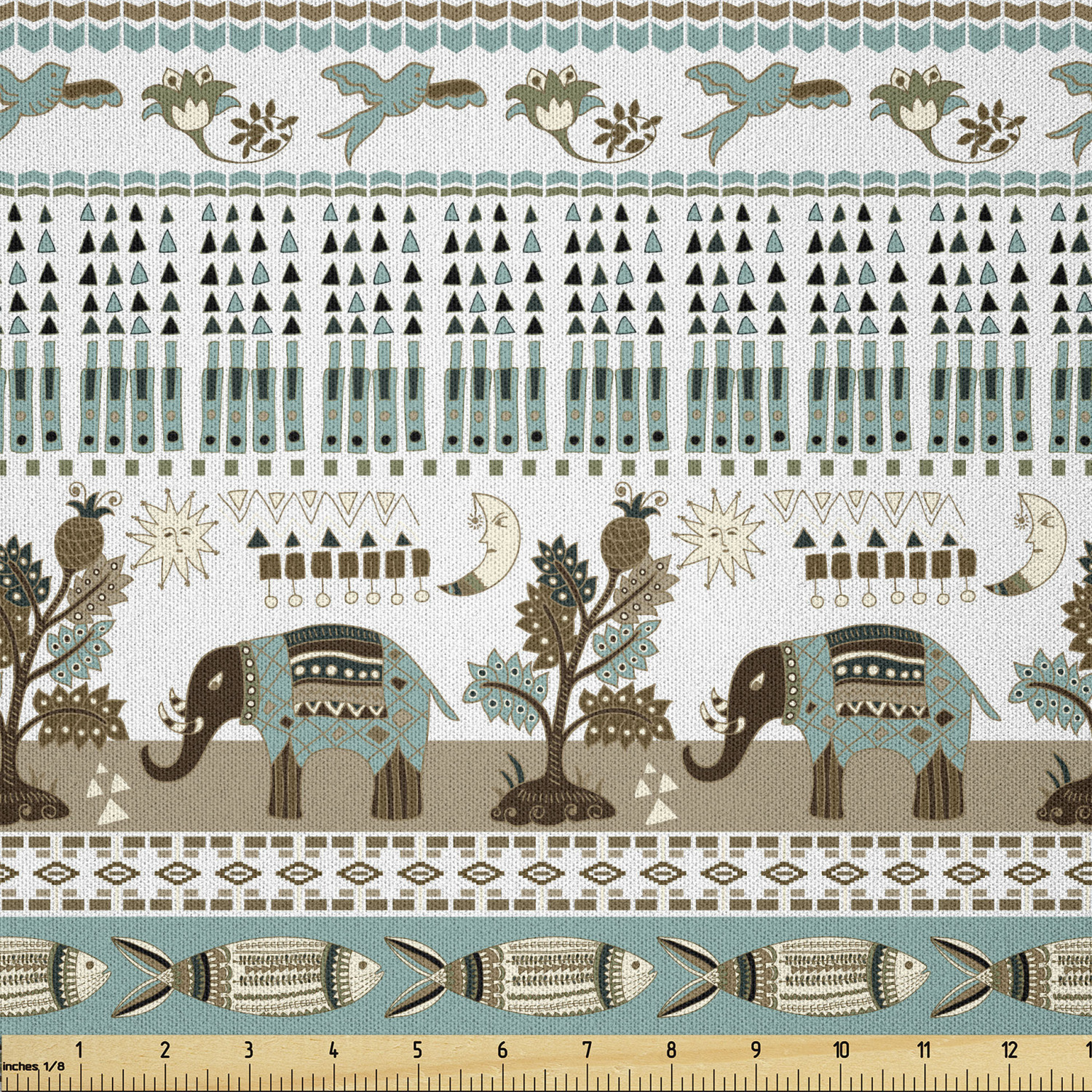 Ambesonne Ethnic Microfiber Fabric by The Yard for Arts and Crafts - Picture 70 of 77