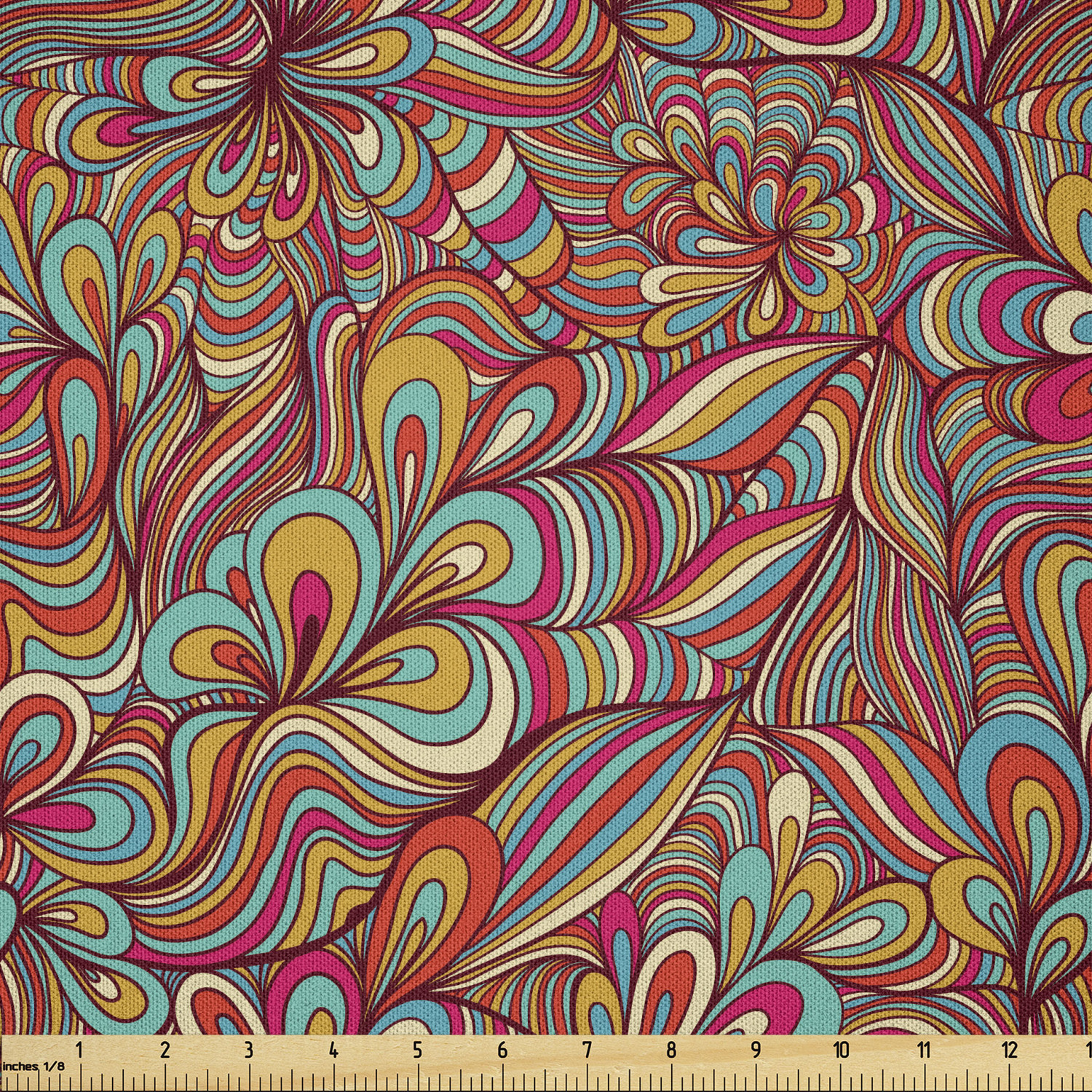 Ambesonne Surreal Pattern Microfiber Fabric by The Yard for Arts and Crafts - Picture 12 of 67
