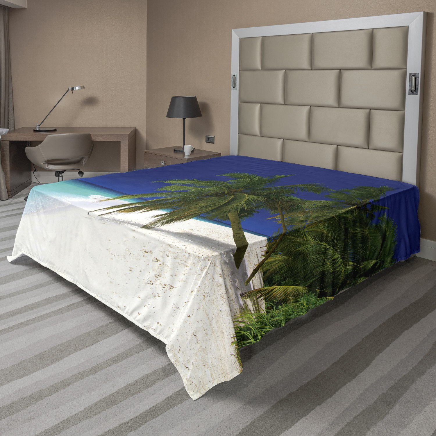 Ambesonne Tropical Flat Sheet Top Sheet Decorative Bedding 6 Sizes - Picture 36 of 37
