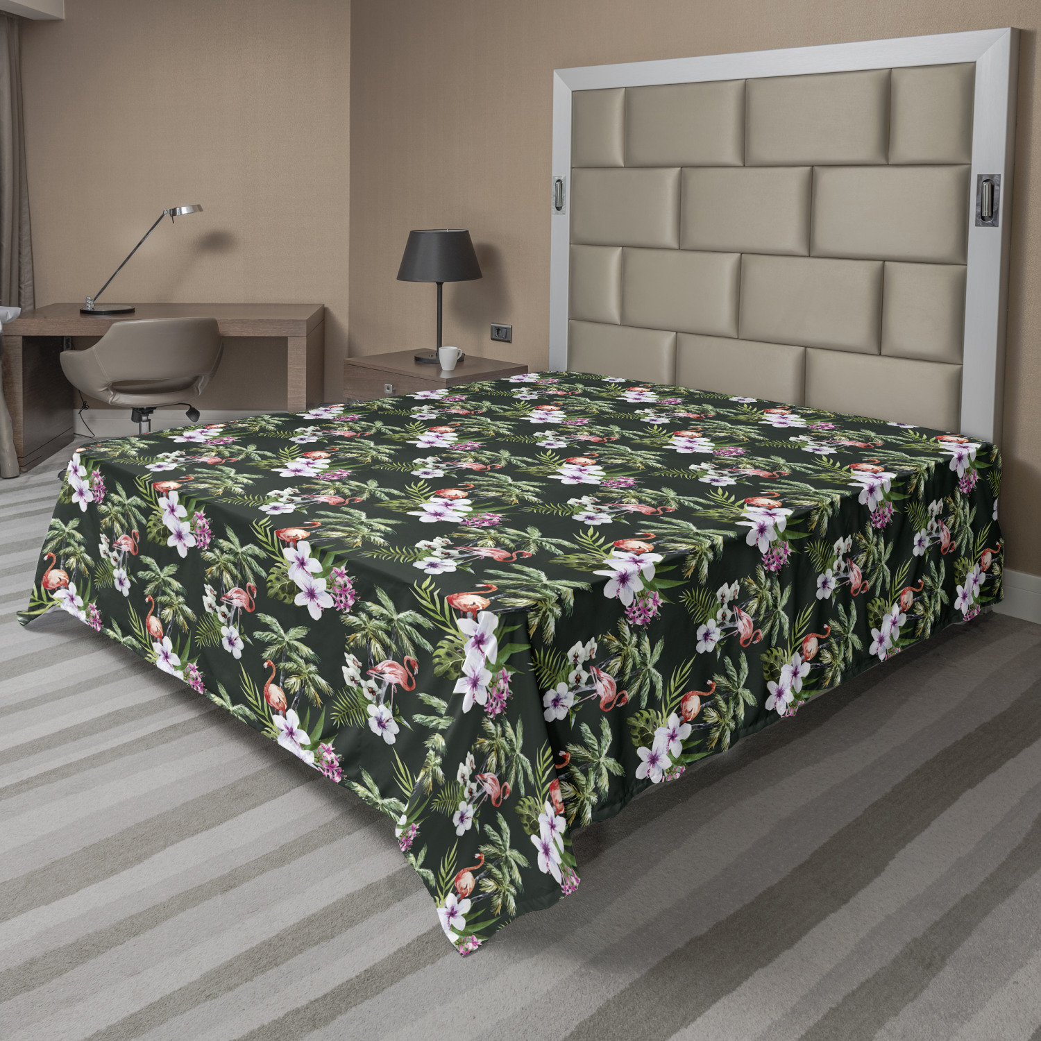 Ambesonne Tropical Flat Sheet Top Sheet Decorative Bedding 6 Sizes - Picture 11 of 37