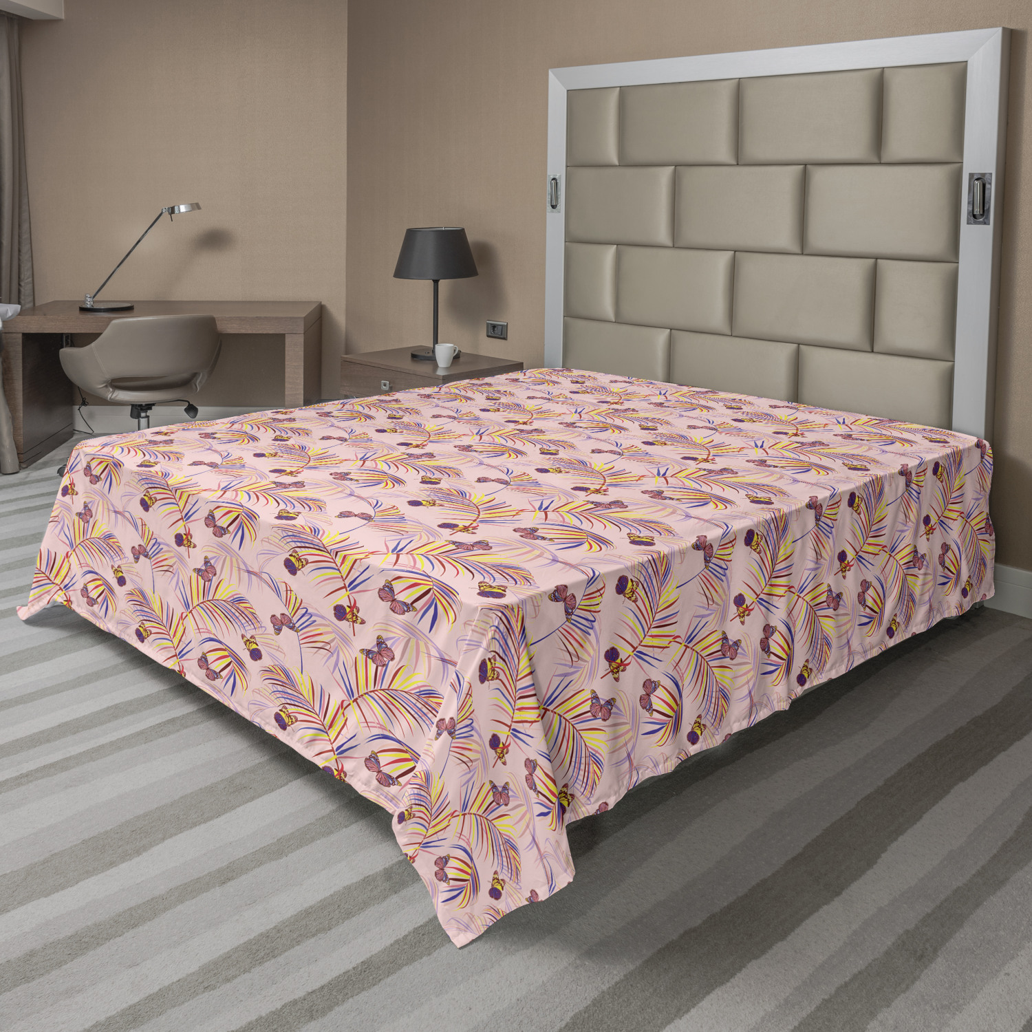 Ambesonne Tropical Flat Sheet Top Sheet Decorative Bedding 6 Sizes - Picture 31 of 37