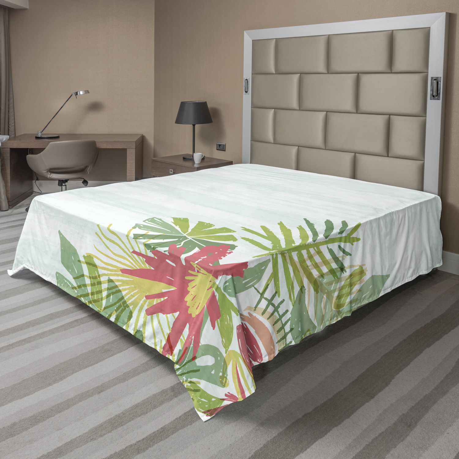 Ambesonne Tropical Flat Sheet Top Sheet Decorative Bedding 6 Sizes - Picture 33 of 37