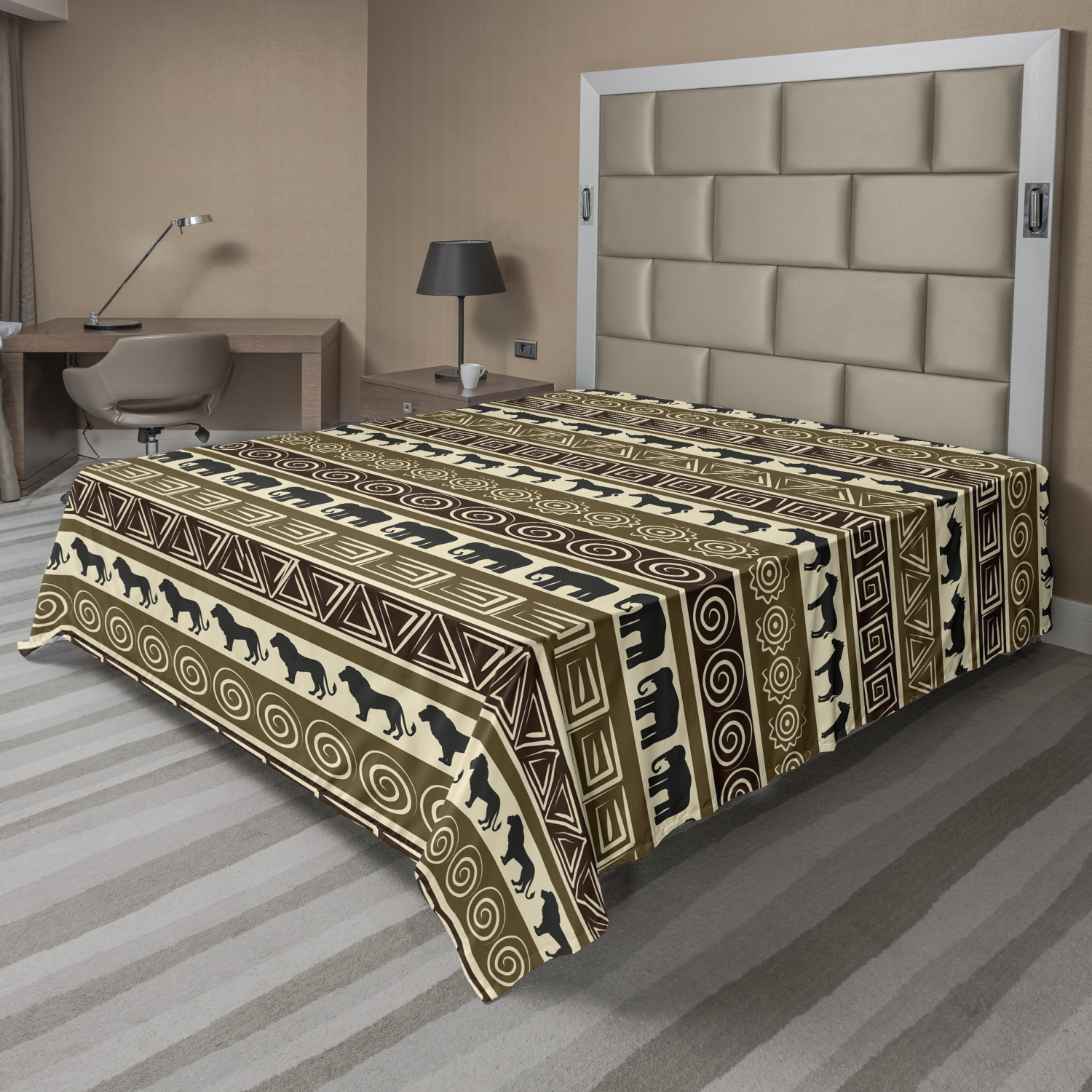 Ambesonne Safari Theme Flat Sheet Top Sheet Decorative Bedding 6 Sizes - Picture 3 of 41