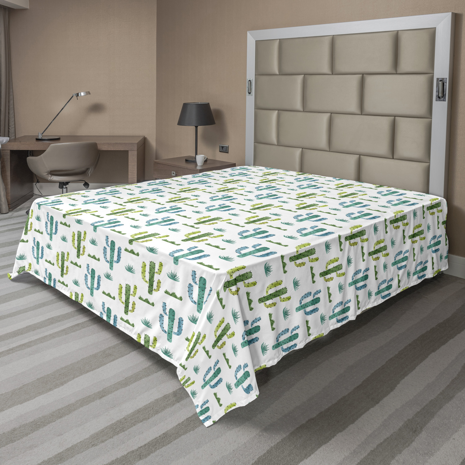 Ambesonne Cactus Flat Sheet Top Sheet Decorative Bedding 6 Sizes - Picture 41 of 42
