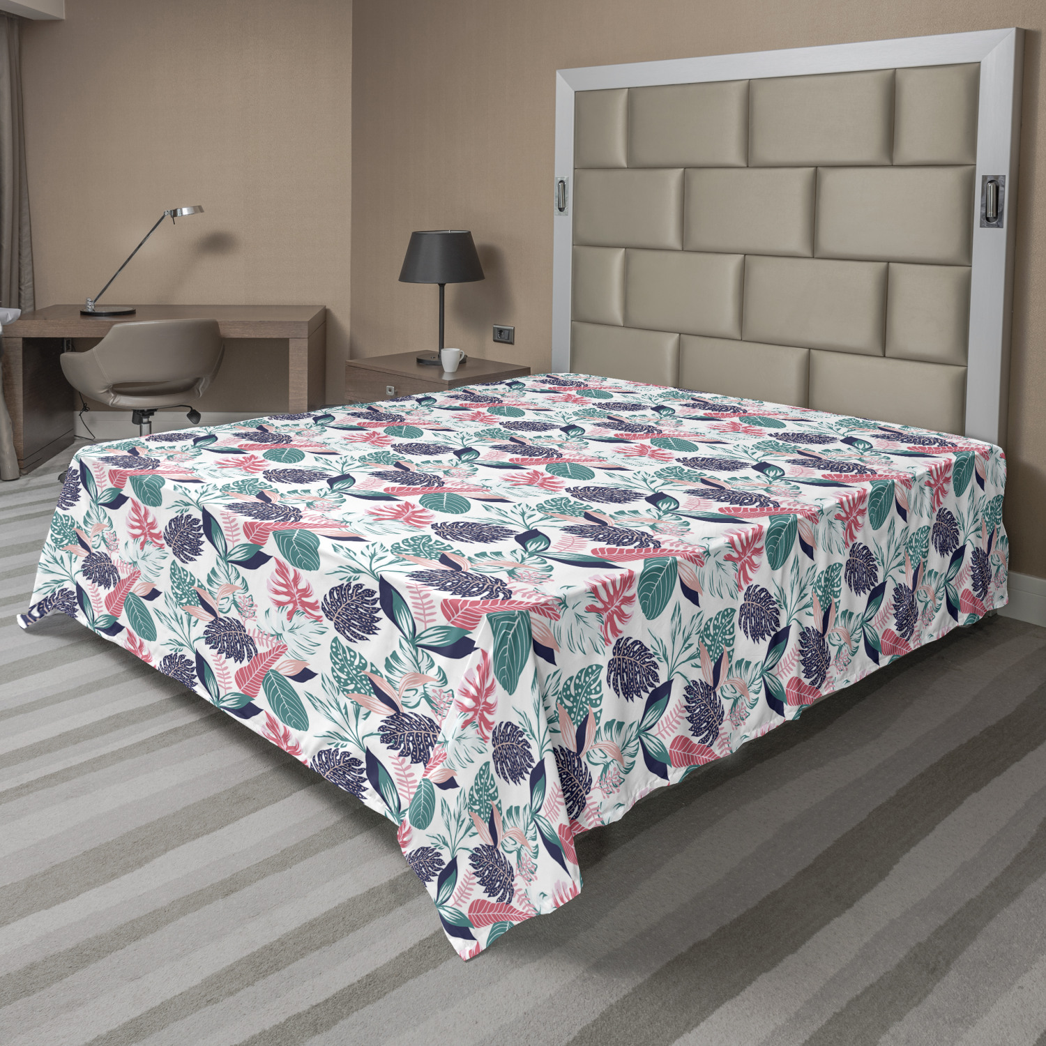 Ambesonne Tropical Flat Sheet Top Sheet Decorative Bedding 6 Sizes - Picture 8 of 37