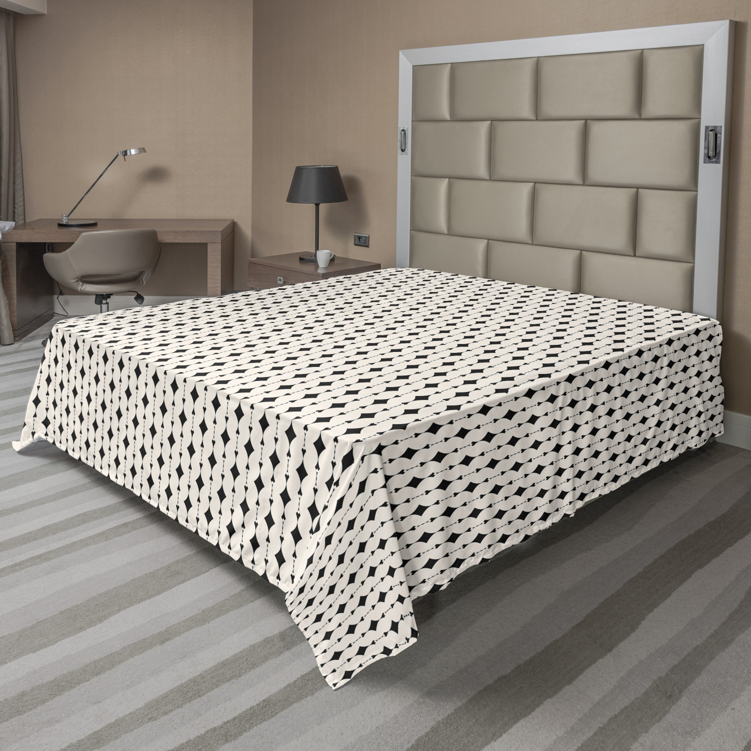 Ambesonne Geometric Items Flat Sheet Top Sheet Decorative Bedding 6 Sizes - Picture 3 of 37