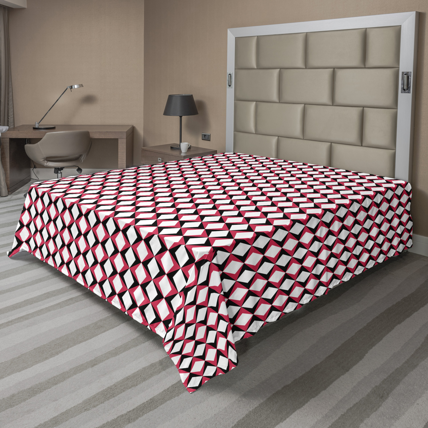 Ambesonne Geometric Items Flat Sheet Top Sheet Decorative Bedding 6 Sizes - Picture 7 of 37