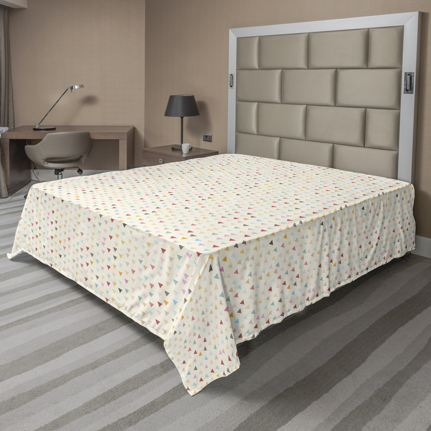 Ambesonne Geometric Items Flat Sheet Top Sheet Decorative Bedding 6 Sizes - Picture 11 of 37