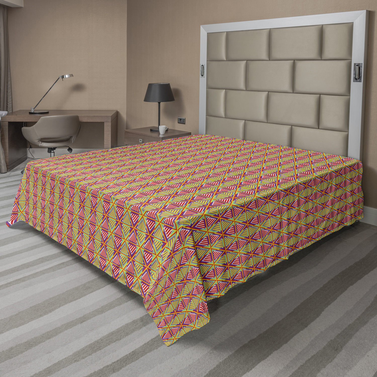 Ambesonne Geometric Items Flat Sheet Top Sheet Decorative Bedding 6 Sizes - Picture 35 of 37