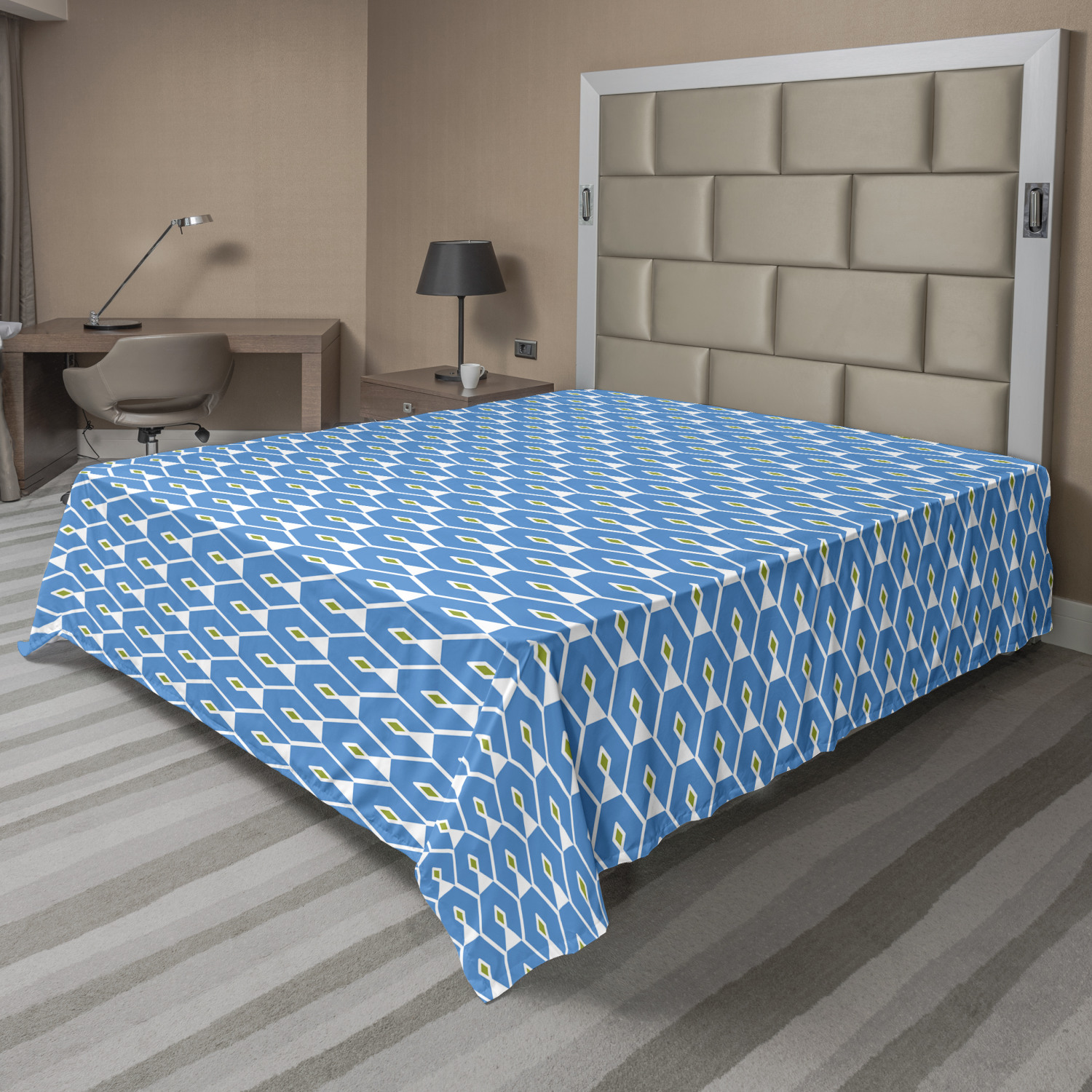 Ambesonne Geometric Items Flat Sheet Top Sheet Decorative Bedding 6 Sizes - Picture 21 of 37