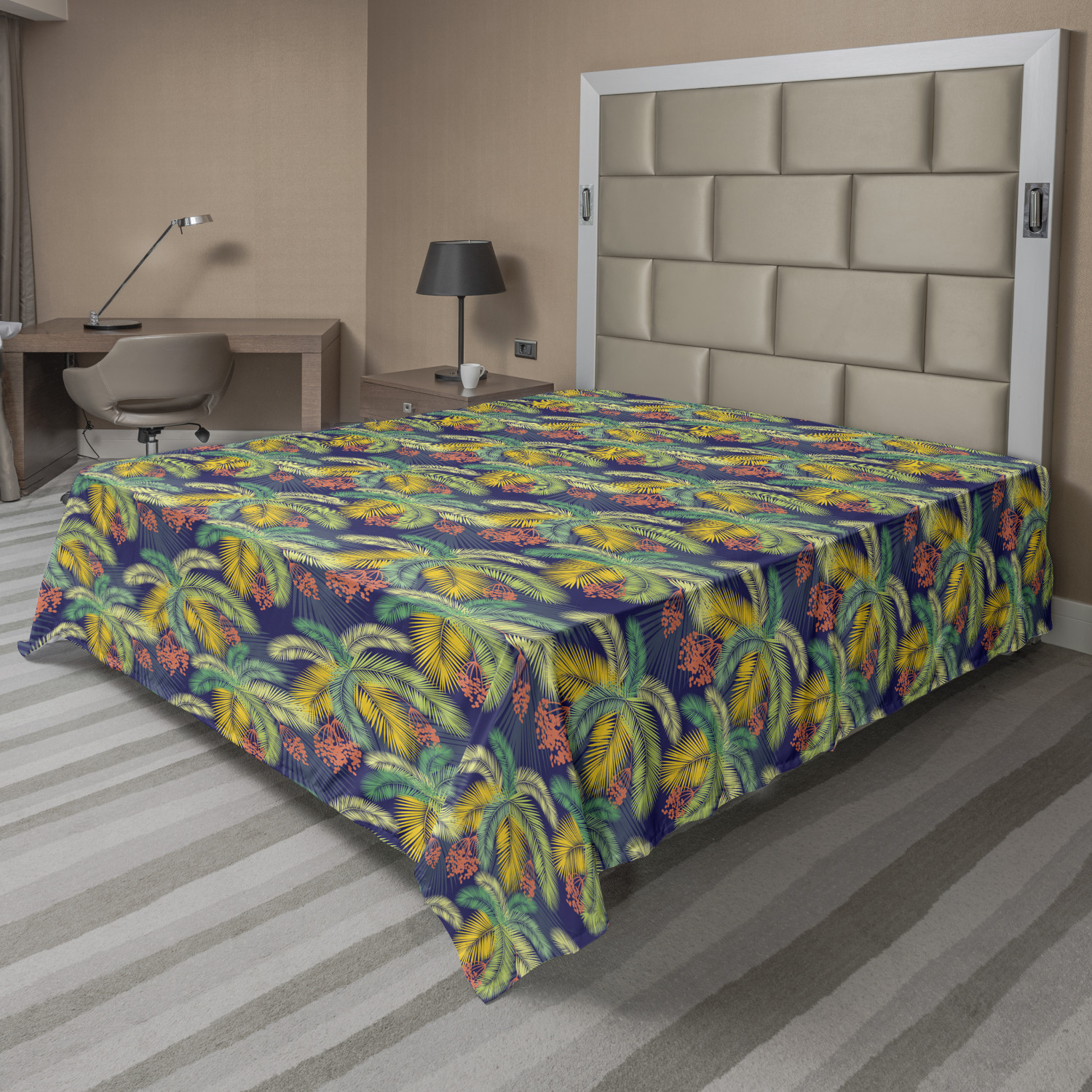 Ambesonne Tropical Flat Sheet Top Sheet Decorative Bedding 6 Sizes - Picture 9 of 37