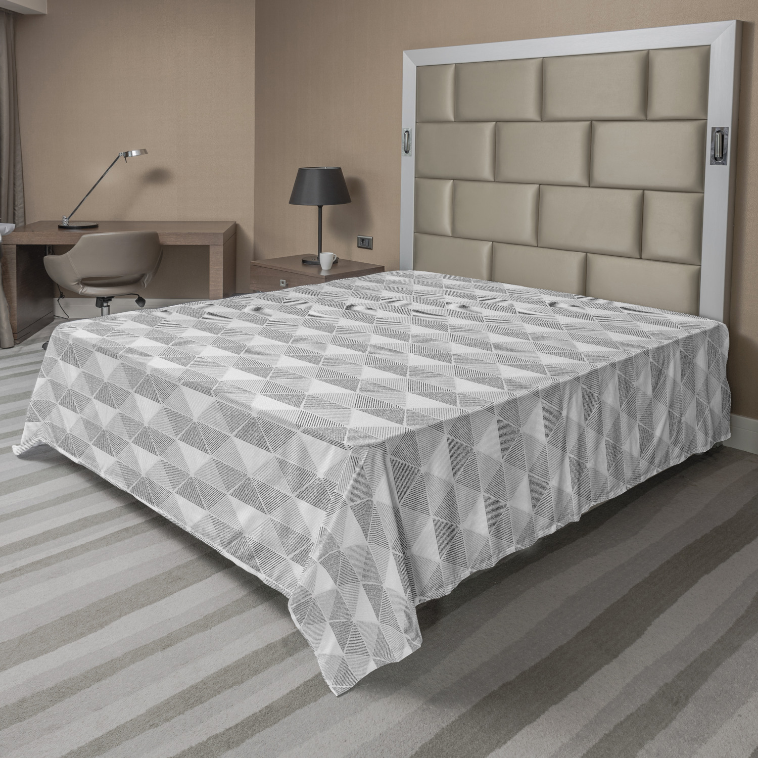 Ambesonne Geometric Items Flat Sheet Top Sheet Decorative Bedding 6 Sizes - Picture 16 of 37