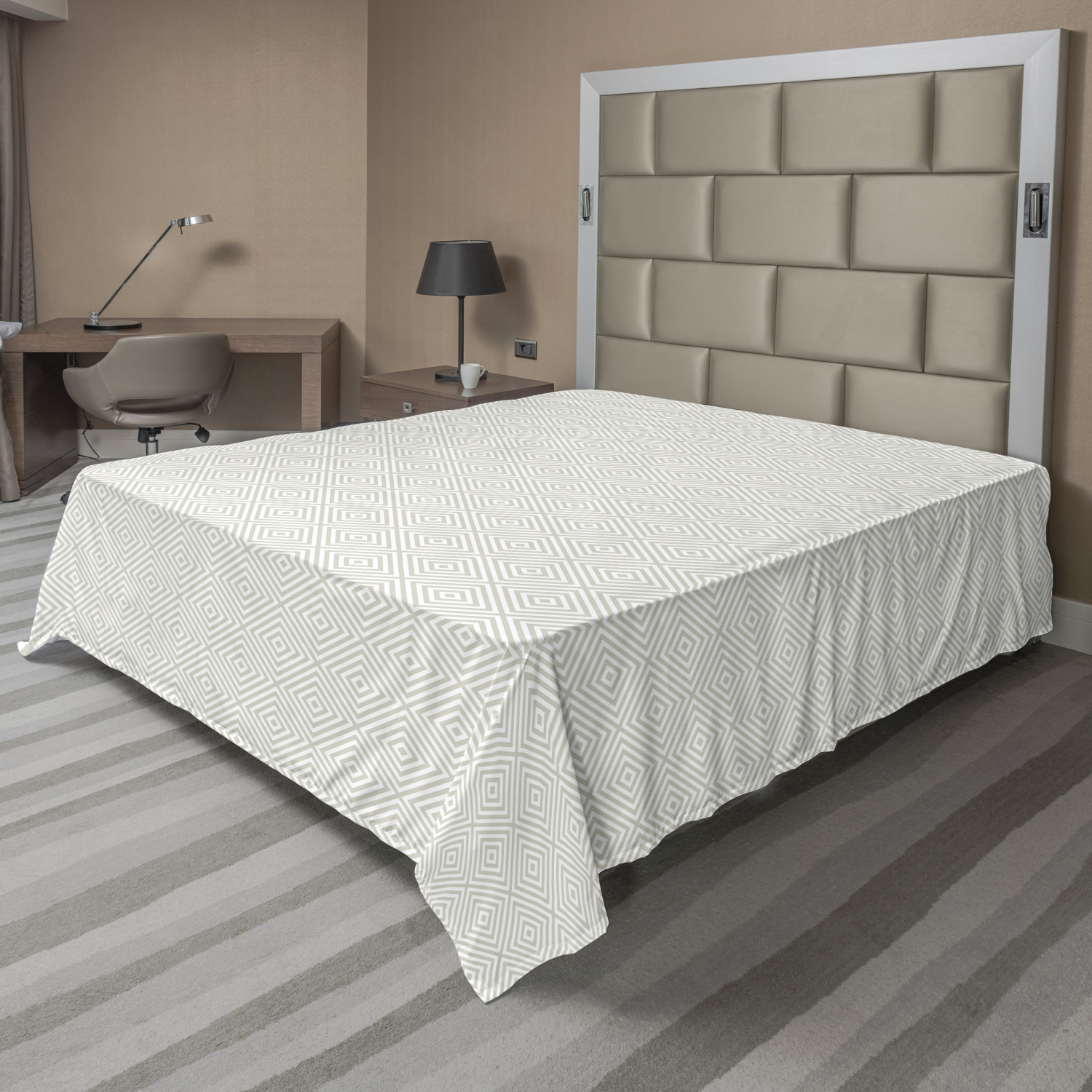 Ambesonne Geometric Items Flat Sheet Top Sheet Decorative Bedding 6 Sizes - Picture 4 of 37