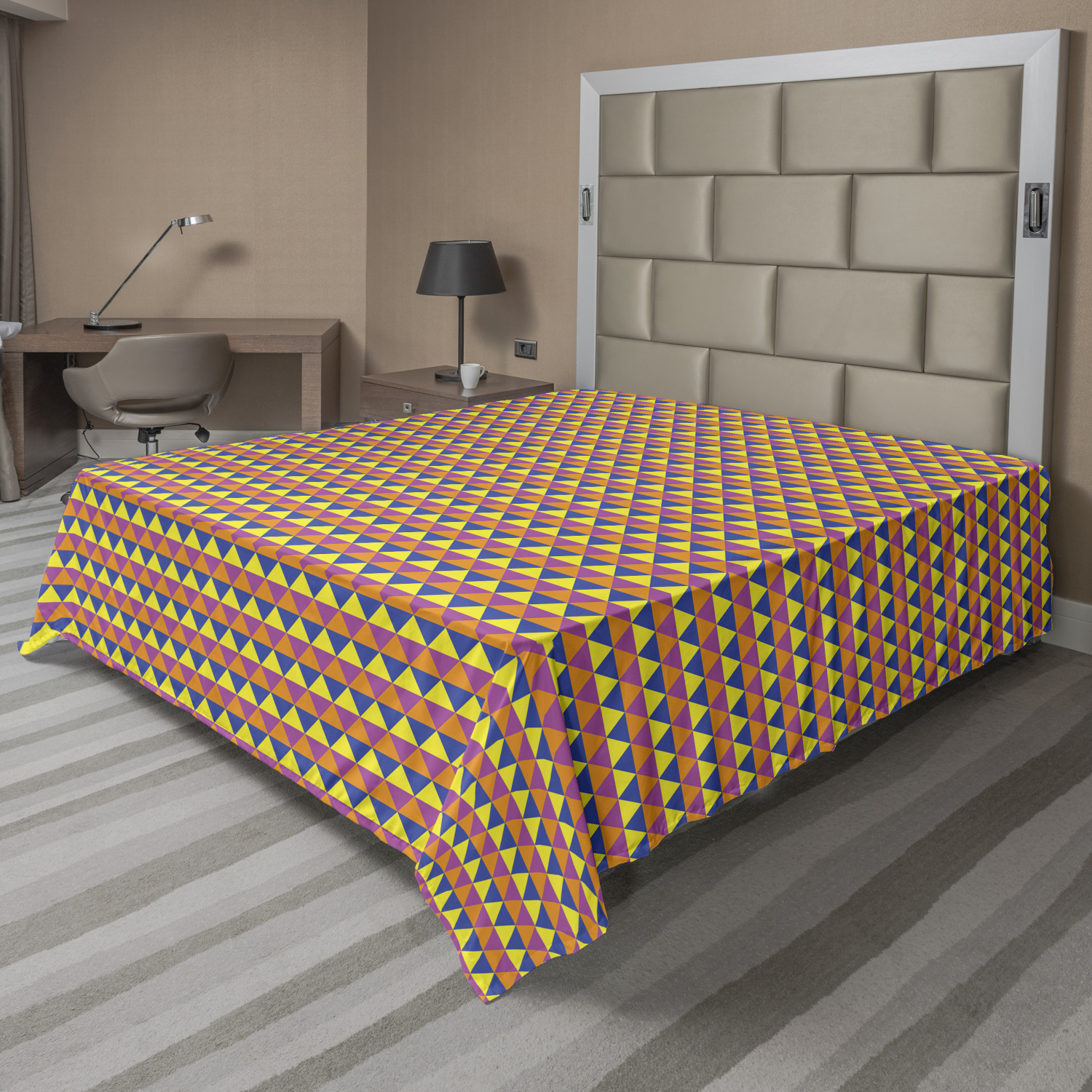 Ambesonne Geometric Items Flat Sheet Top Sheet Decorative Bedding 6 Sizes - Picture 37 of 37