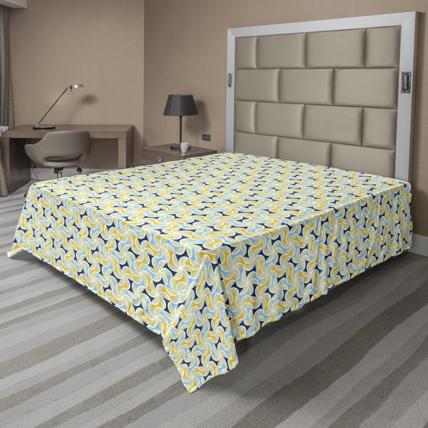 Ambesonne Geometric Items Flat Sheet Top Sheet Decorative Bedding 6 Sizes - Picture 30 of 37