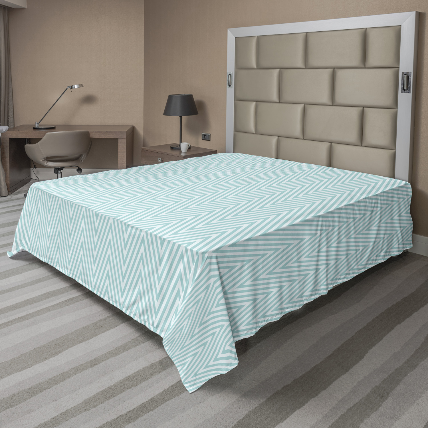 Ambesonne Geometric Items Flat Sheet Top Sheet Decorative Bedding 6 Sizes - Picture 10 of 37
