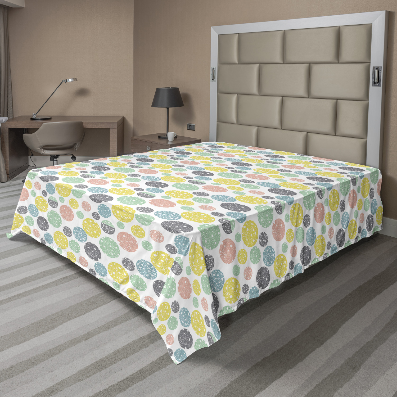 Ambesonne Geometric Items Flat Sheet Top Sheet Decorative Bedding 6 Sizes - Picture 13 of 37