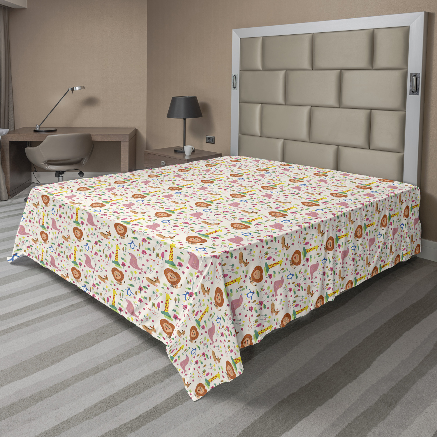 Ambesonne Butterflies Flat Sheet Top Sheet Decorative Bedding 6 Sizes - Picture 9 of 36