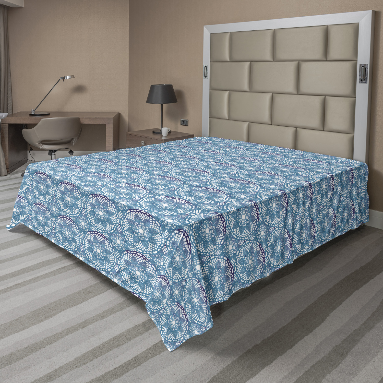 Ambesonne Floral Folk Flat Sheet Top Sheet Decorative Bedding 6 Sizes