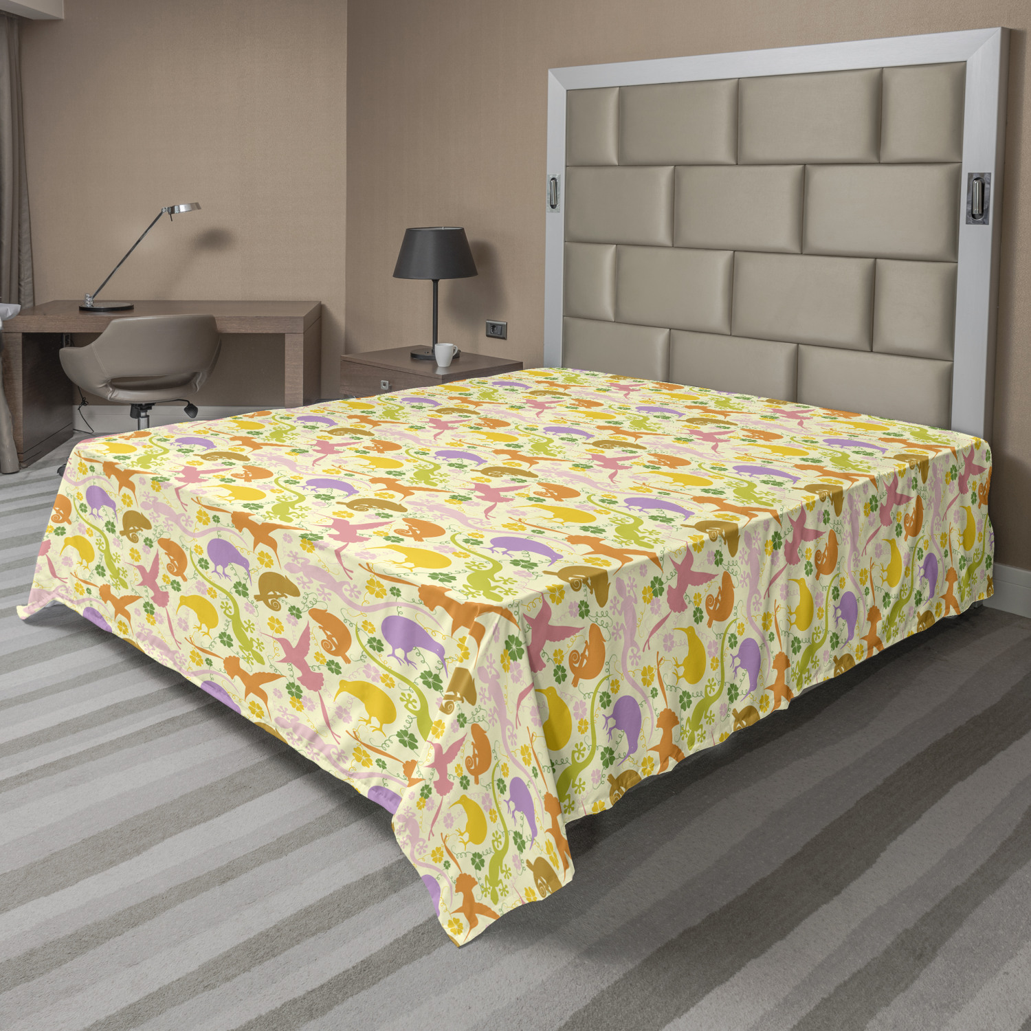 Ambesonne Butterflies Flat Sheet Top Sheet Decorative Bedding 6 Sizes - Picture 14 of 36