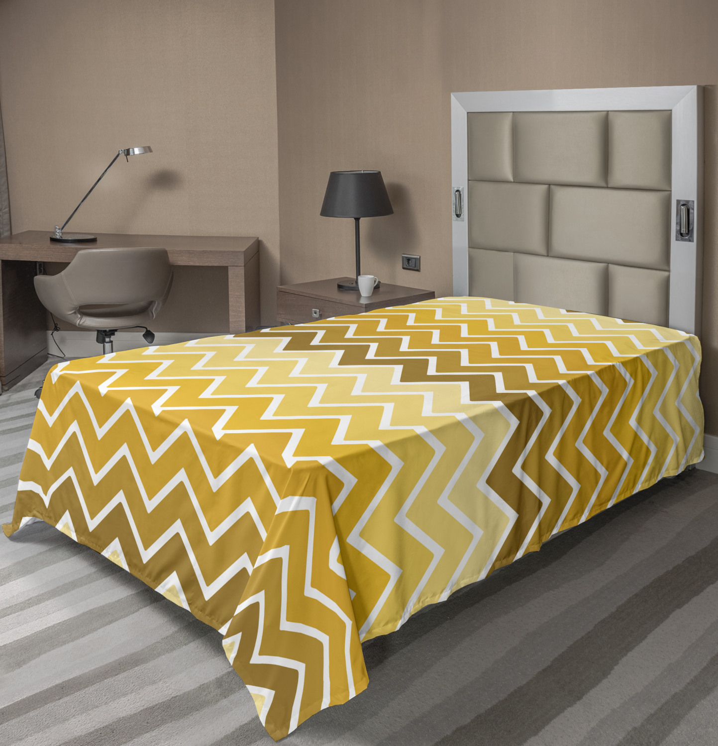 Ambesonne Yellow Tone Flat Sheet Top Sheet Decorative Bedding 6 Sizes - Picture 7 of 8