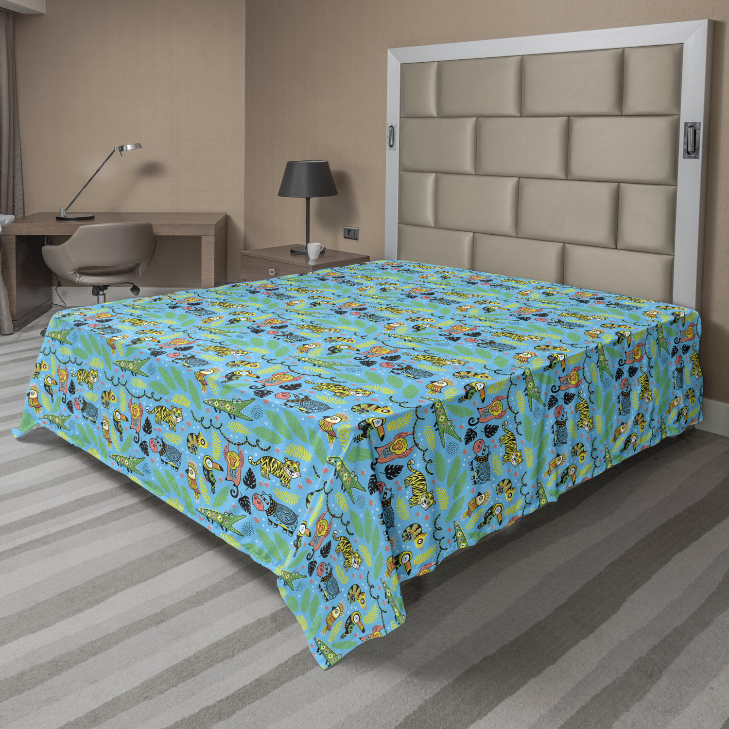 Ambesonne Butterflies Flat Sheet Top Sheet Decorative Bedding 6 Sizes - Picture 11 of 36