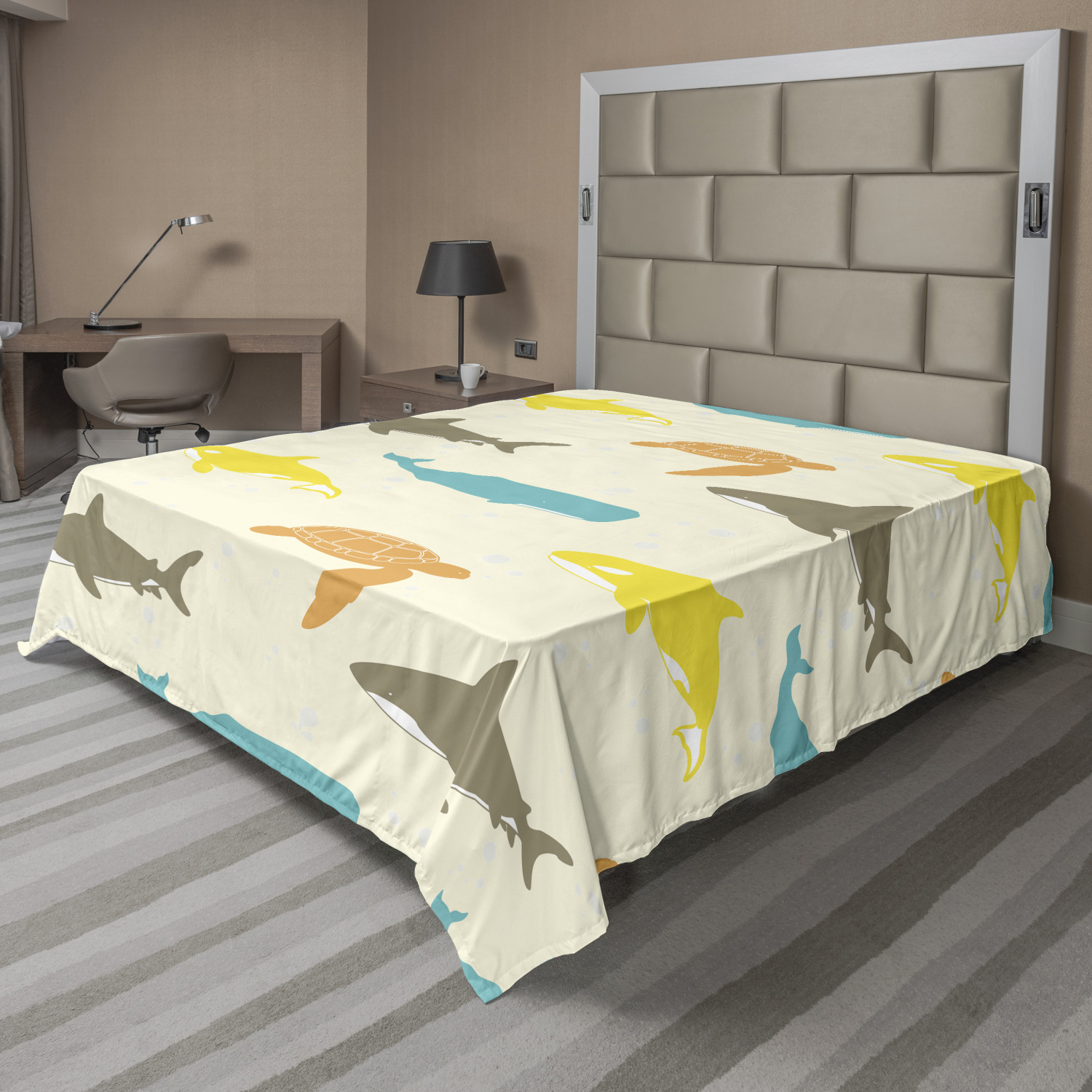 Ambesonne Butterflies Flat Sheet Top Sheet Decorative Bedding 6 Sizes - Picture 34 of 36
