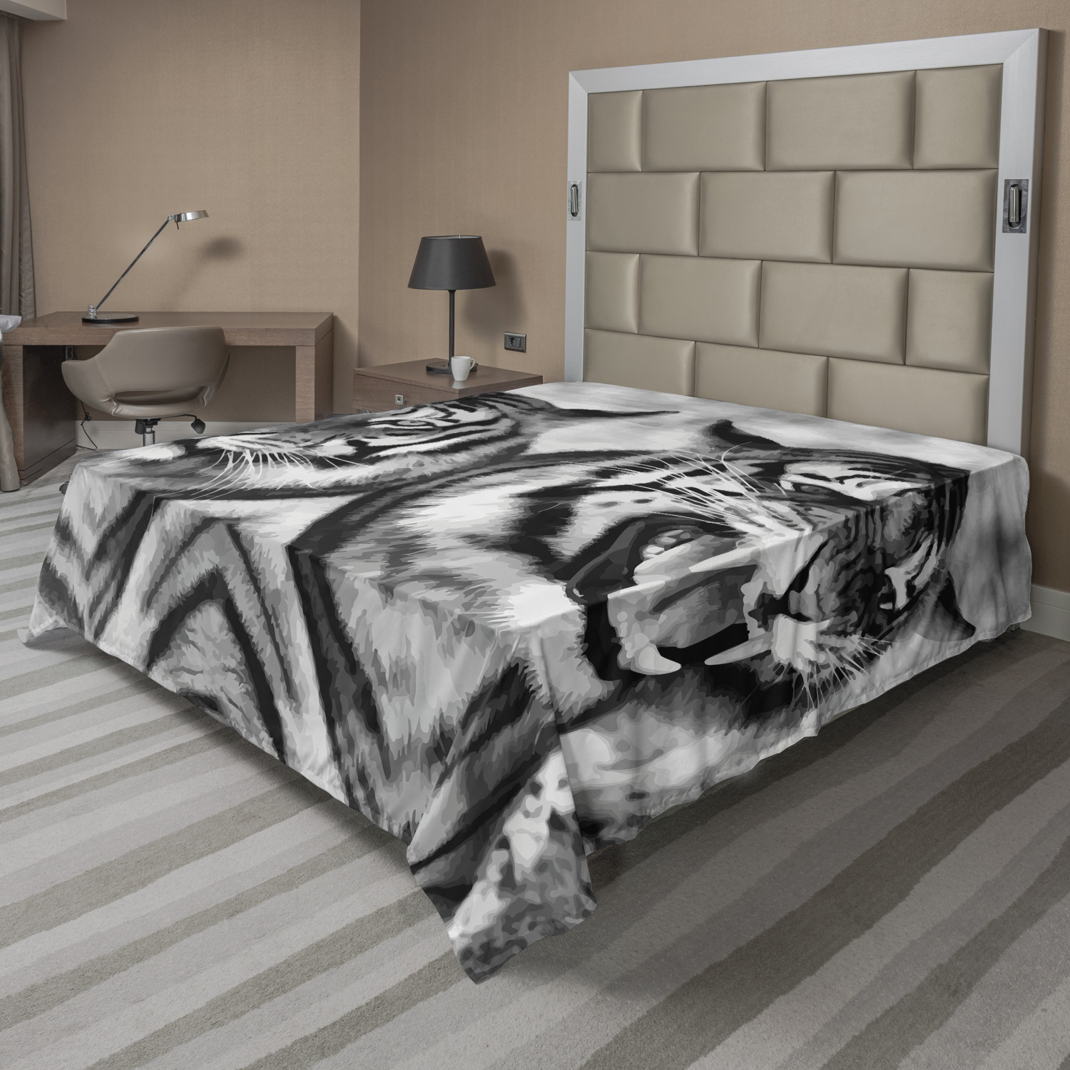 Ambesonne Safari Theme Flat Sheet Top Sheet Decorative Bedding 6 Sizes - Picture 4 of 41