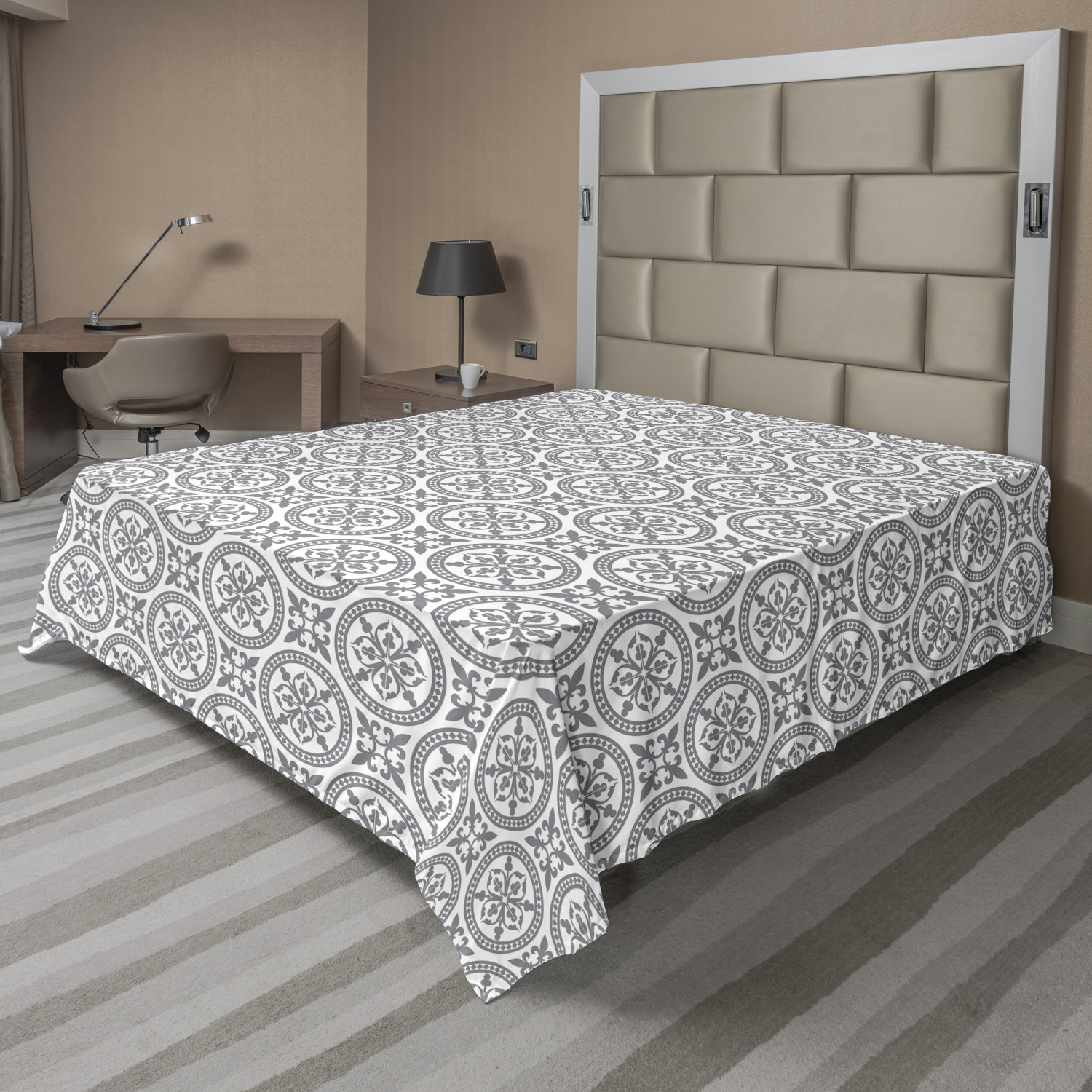 Ambesonne Nordic Flat Sheet Top Sheet Decorative Bedding 6 Sizes 