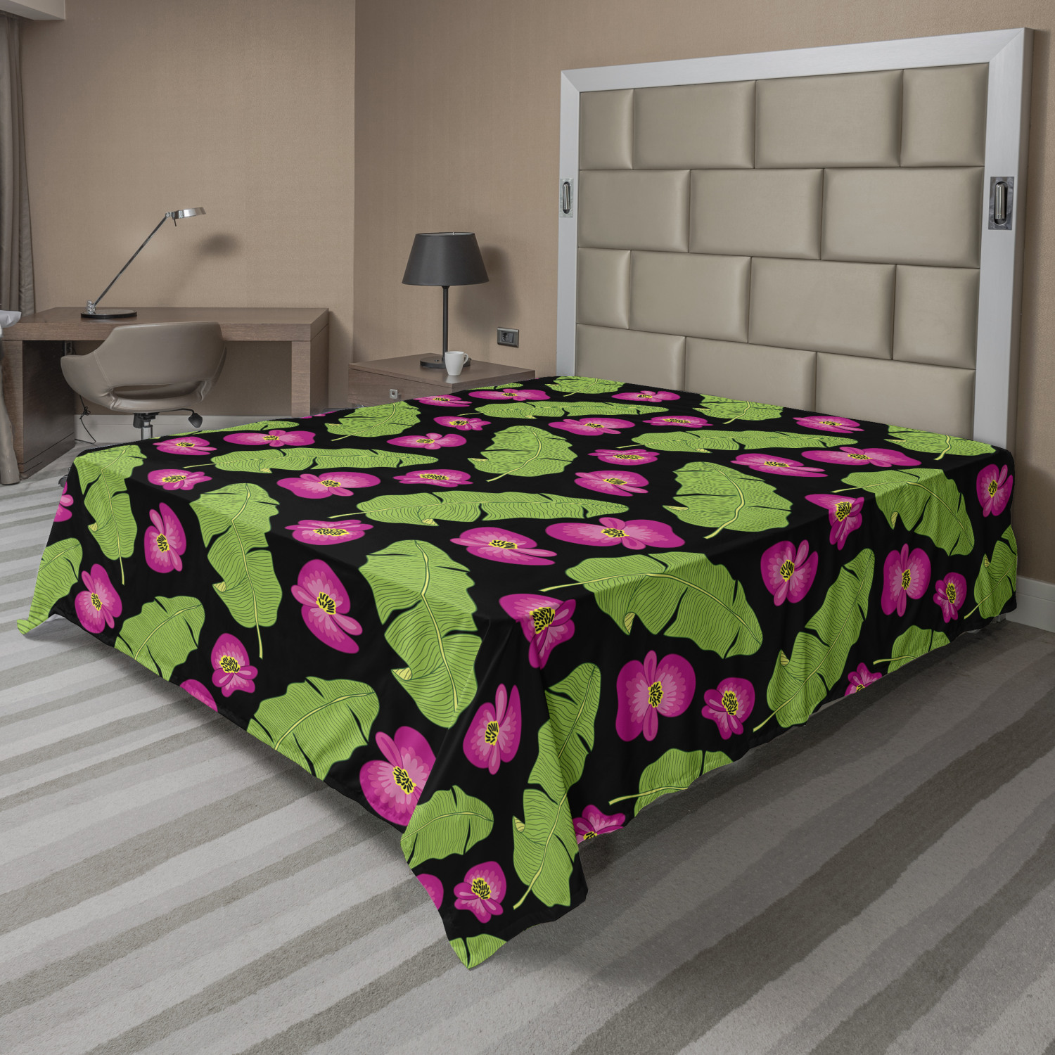 Ambesonne Luau Flat Sheet Top Sheet Decorative Bedding 6 Sizes 