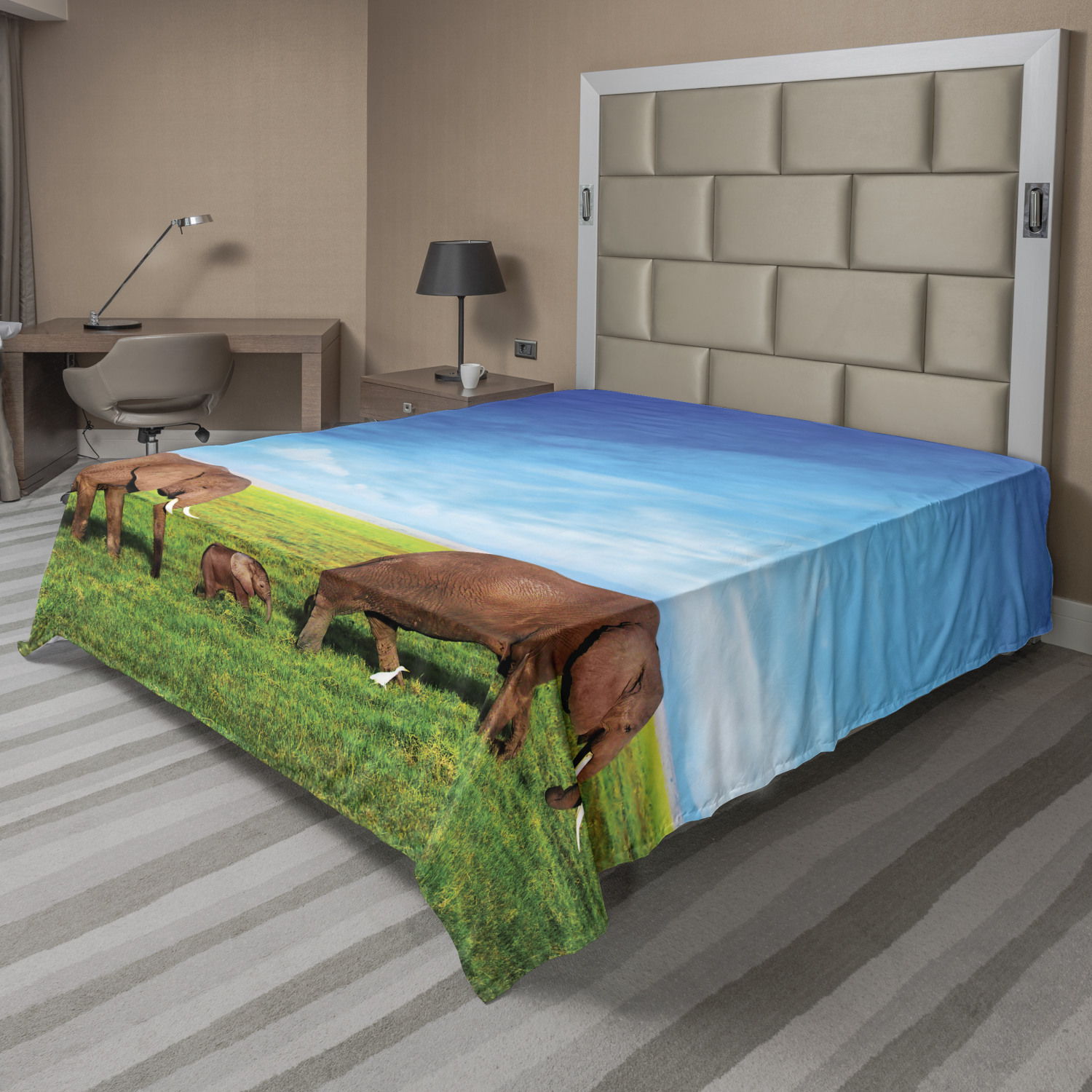 Ambesonne Safari Theme Flat Sheet Top Sheet Decorative Bedding 6 Sizes - Picture 14 of 41