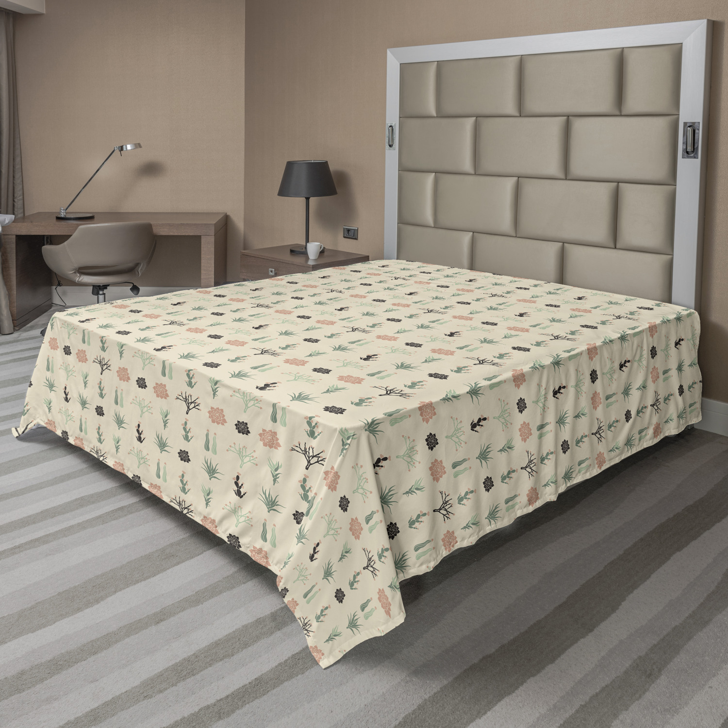 Ambesonne Cactus Flat Sheet Top Sheet Decorative Bedding 6 Sizes - Picture 35 of 42
