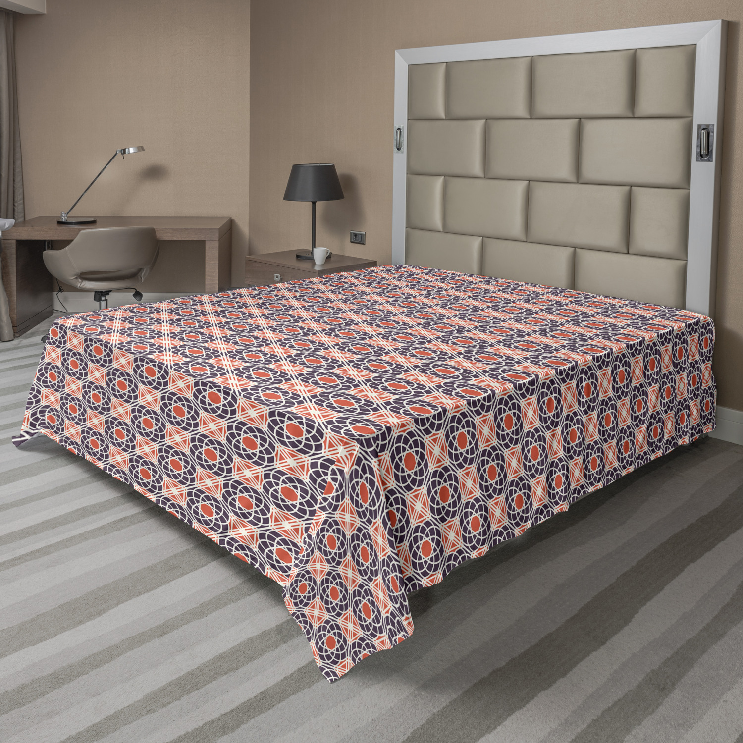Ambesonne Geometry Theme Flat Sheet Top Sheet Decorative Bedding 6 Sizes - Picture 12 of 38