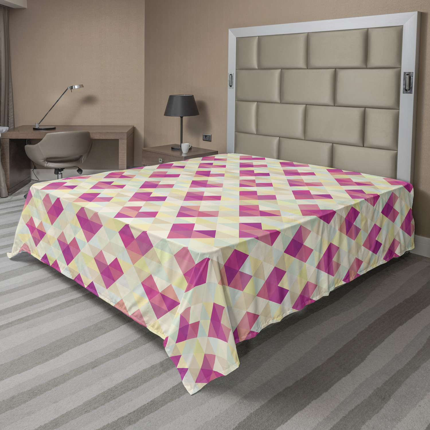 Ambesonne Geometry Theme Flat Sheet Top Sheet Decorative Bedding 6 Sizes - Picture 30 of 38