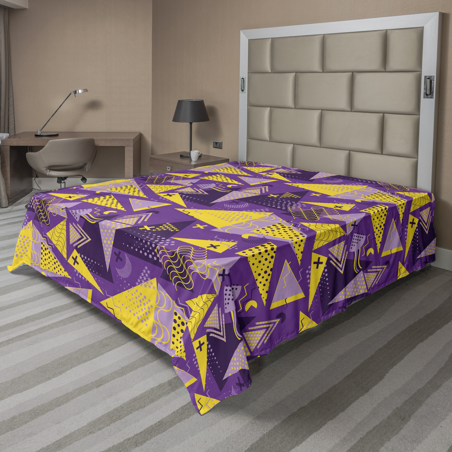 Ambesonne Geometry Theme Flat Sheet Top Sheet Decorative Bedding 6 Sizes - Picture 14 of 38