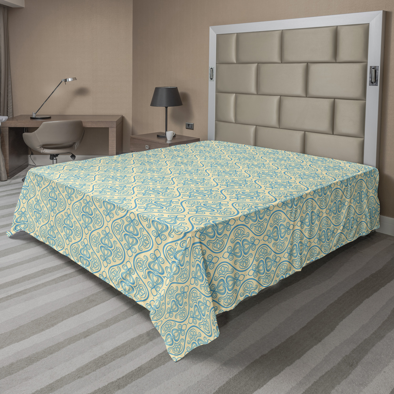 Ambesonne Geometry Theme Flat Sheet Top Sheet Decorative Bedding 6 Sizes - Picture 28 of 38
