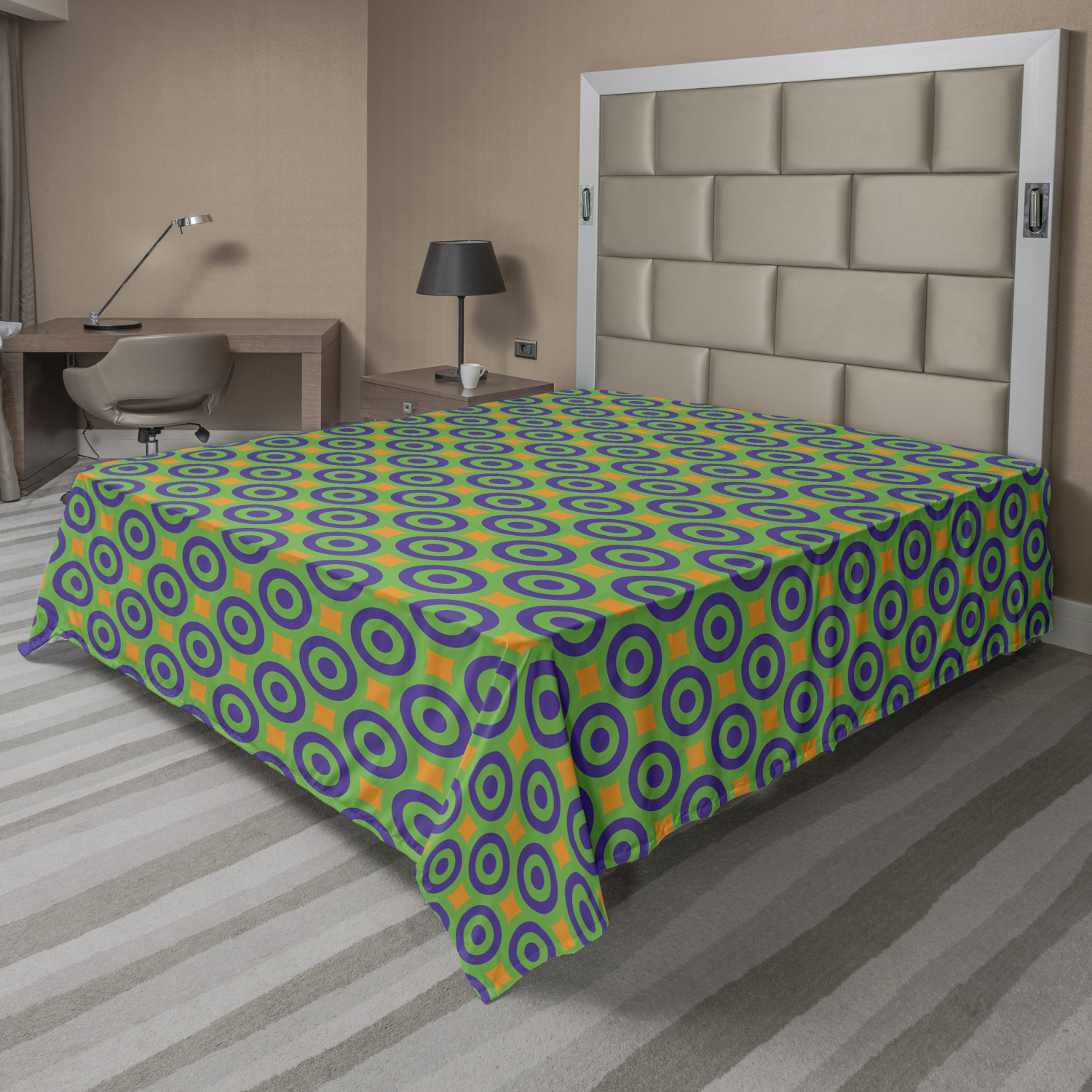 Ambesonne Geometry Theme Flat Sheet Top Sheet Decorative Bedding 6 Sizes - Picture 36 of 38