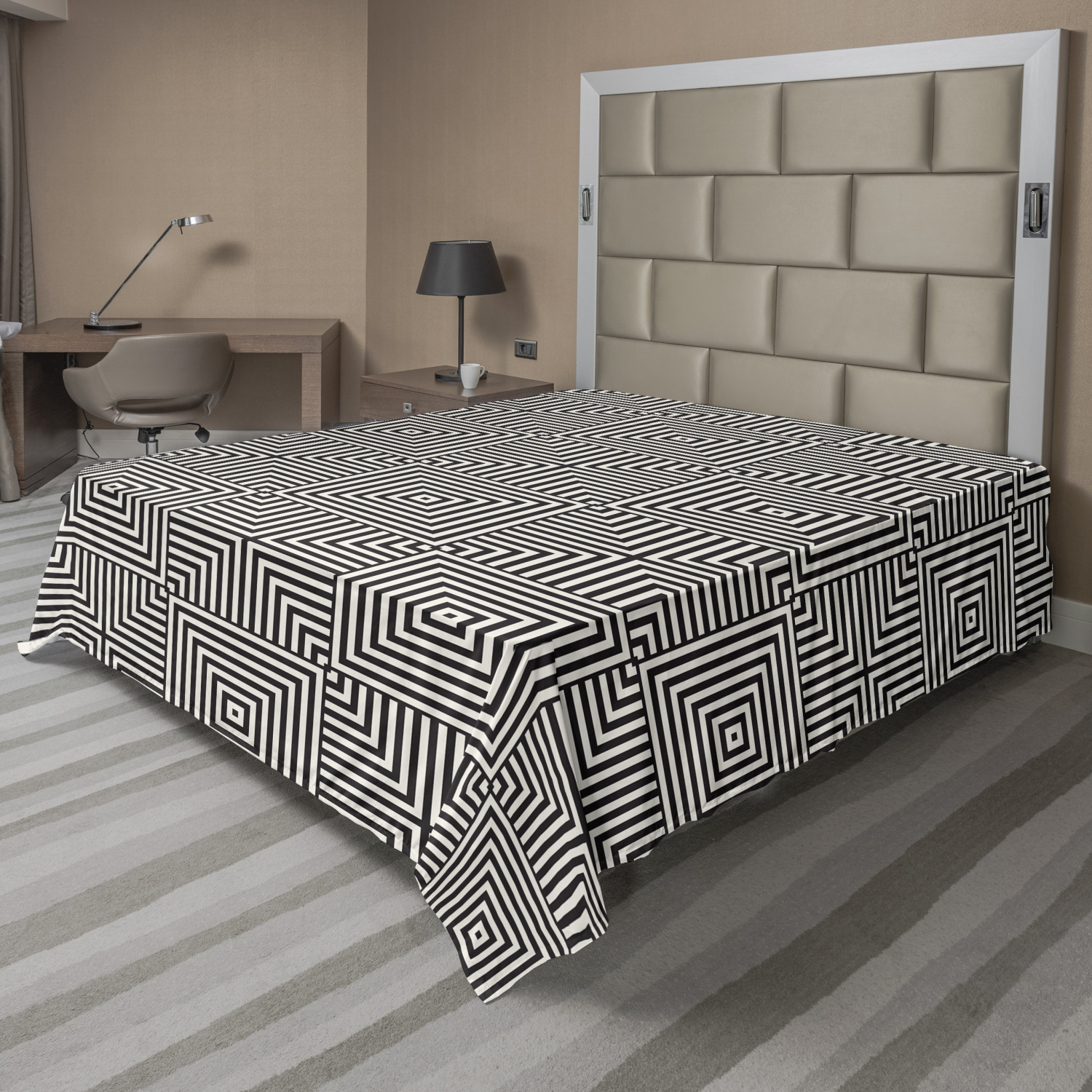 Ambesonne Geometry Theme Flat Sheet Top Sheet Decorative Bedding 6 Sizes - Picture 31 of 38