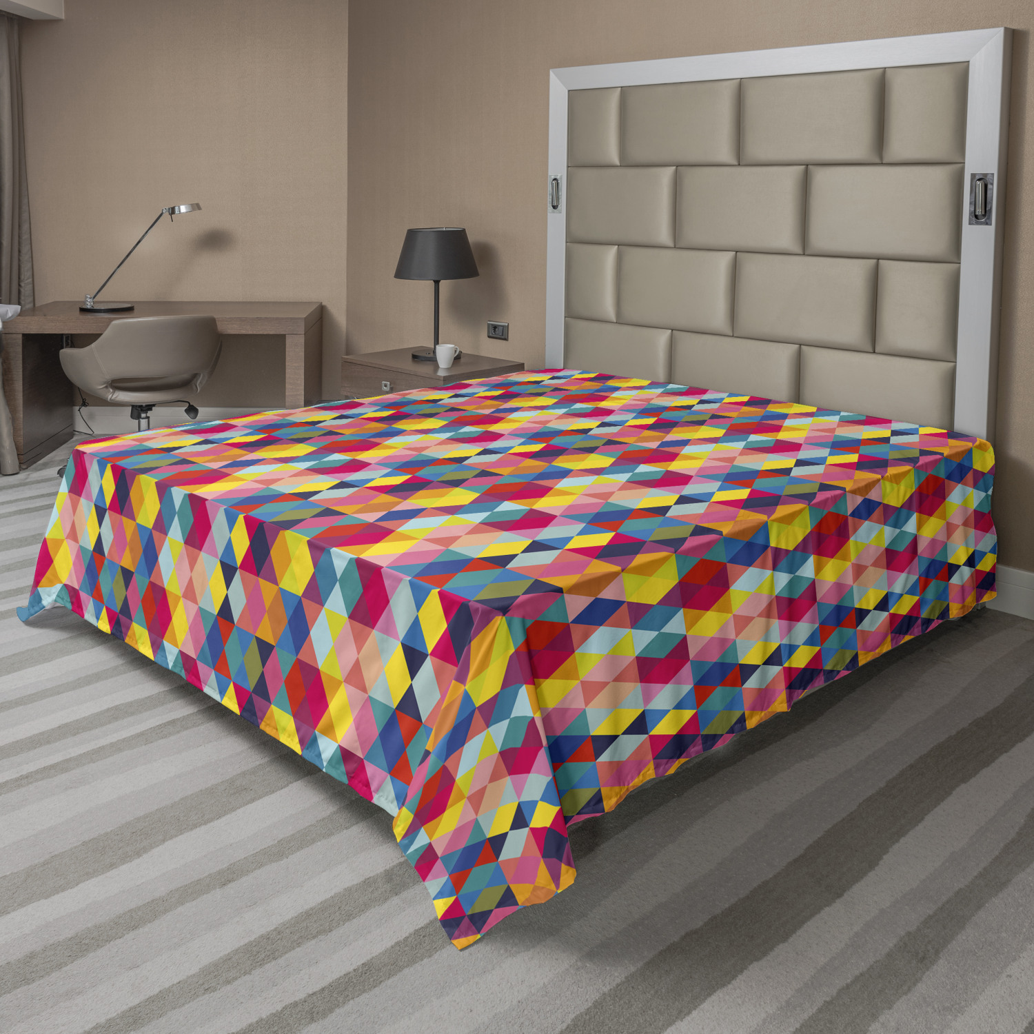 Ambesonne Geometry Theme Flat Sheet Top Sheet Decorative Bedding 6 Sizes - Picture 27 of 38