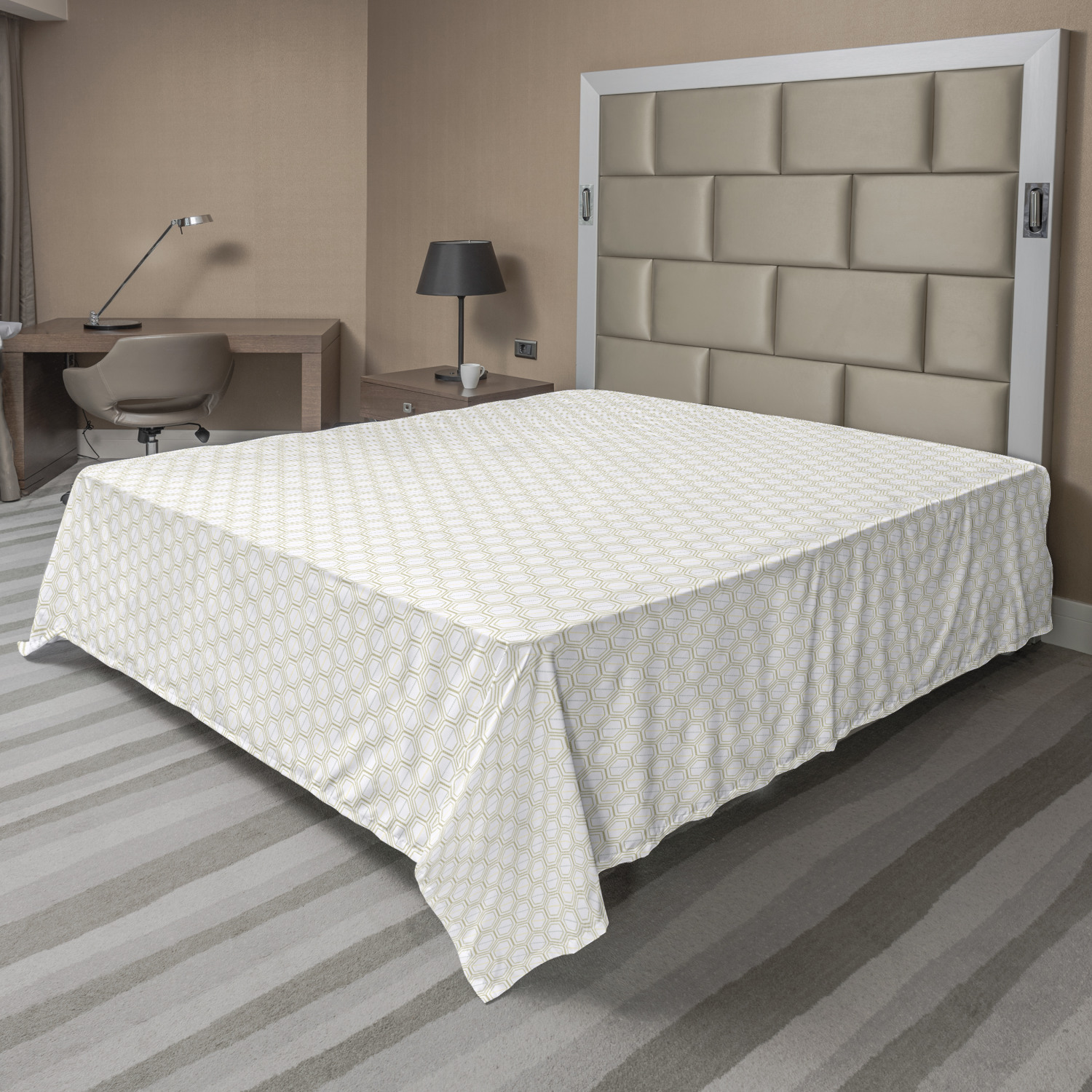 Ambesonne Geometry Theme Flat Sheet Top Sheet Decorative Bedding 6 Sizes - Picture 19 of 38