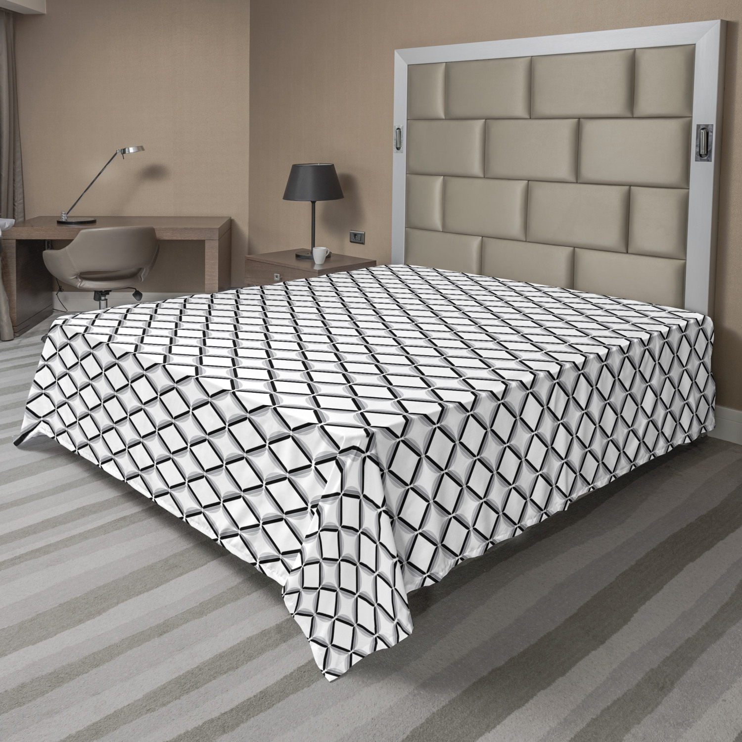 Ambesonne Geometry Theme Flat Sheet Top Sheet Decorative Bedding 6 Sizes - Picture 33 of 38