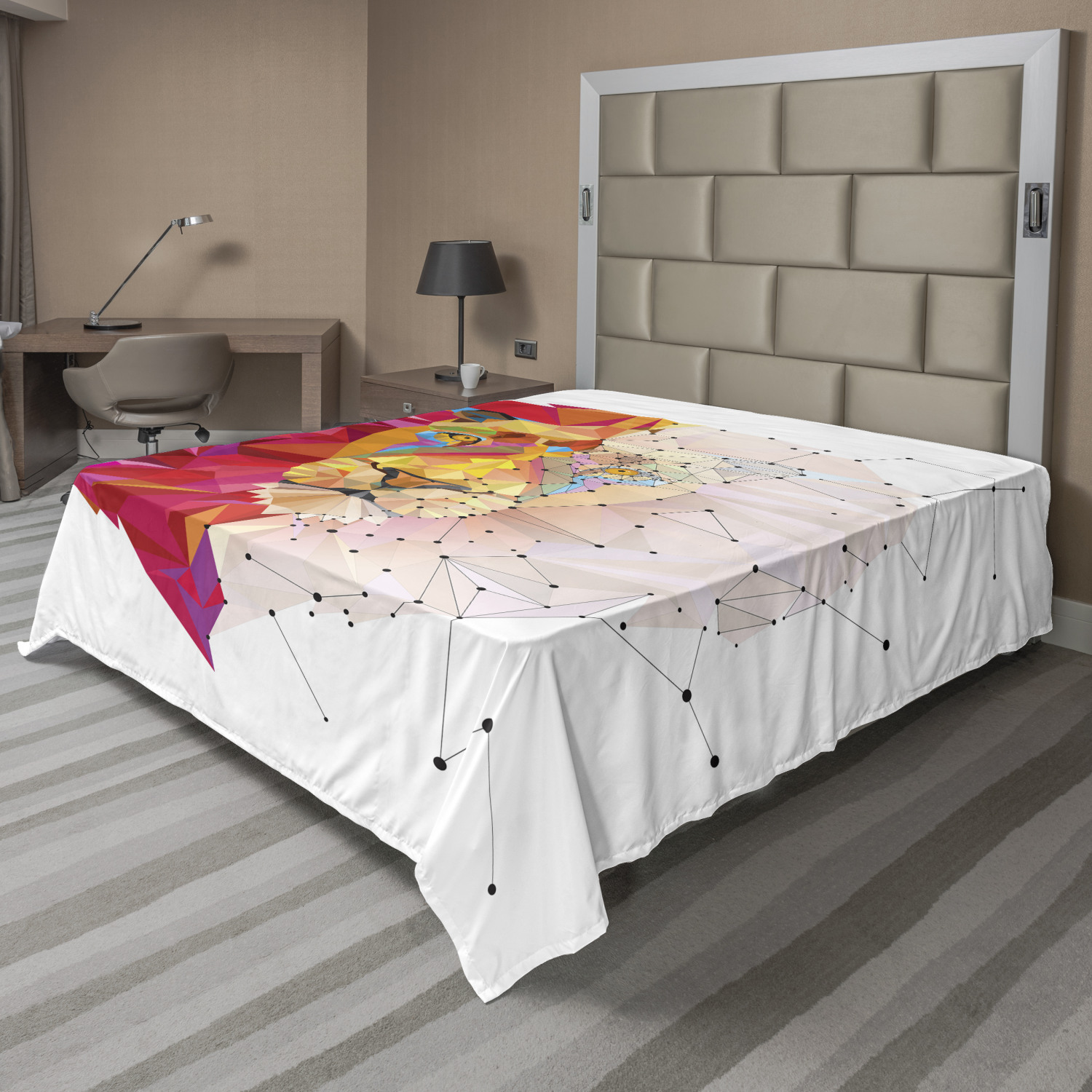 Ambesonne Geometry Theme Flat Sheet Top Sheet Decorative Bedding 6 Sizes - Picture 23 of 38